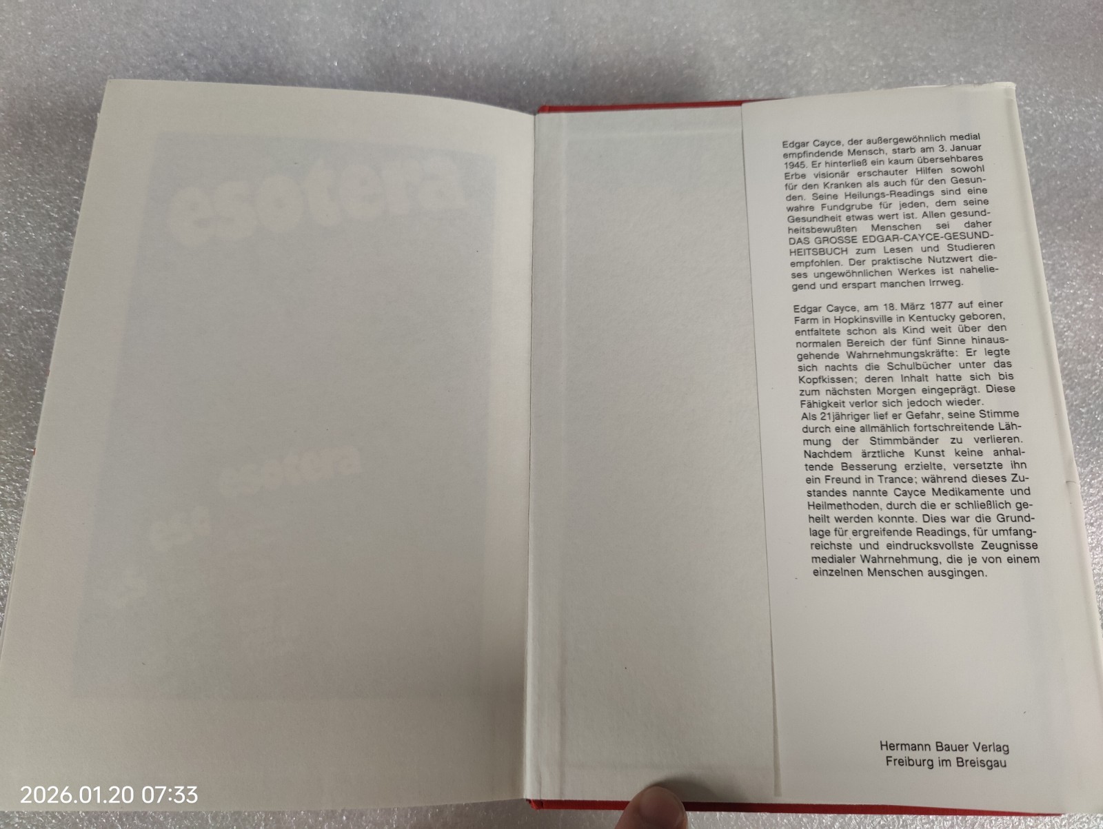 Das grosse Edgar-Cayce-Gesundheitsbuch 7th Edition “Auflage” 1986