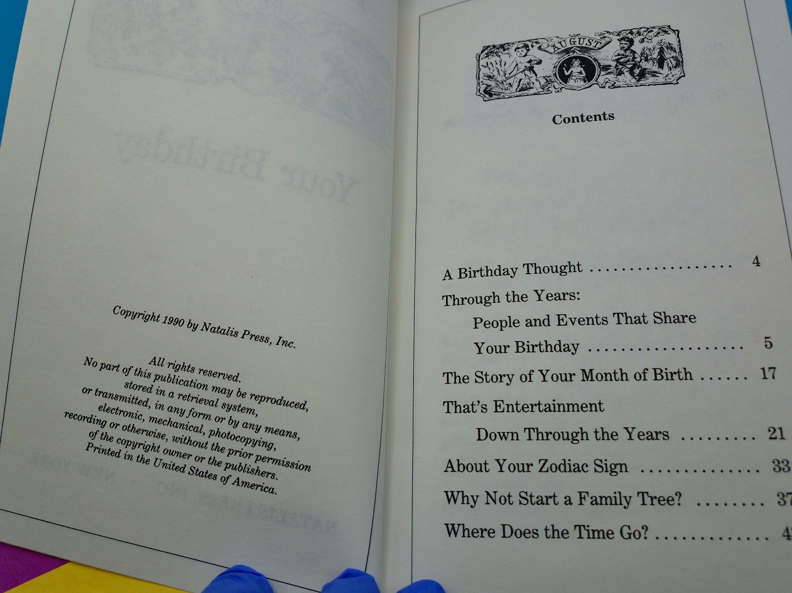 Your Birthday August 31 Hardcover Natalis Press 1990 Gift Book Collectible