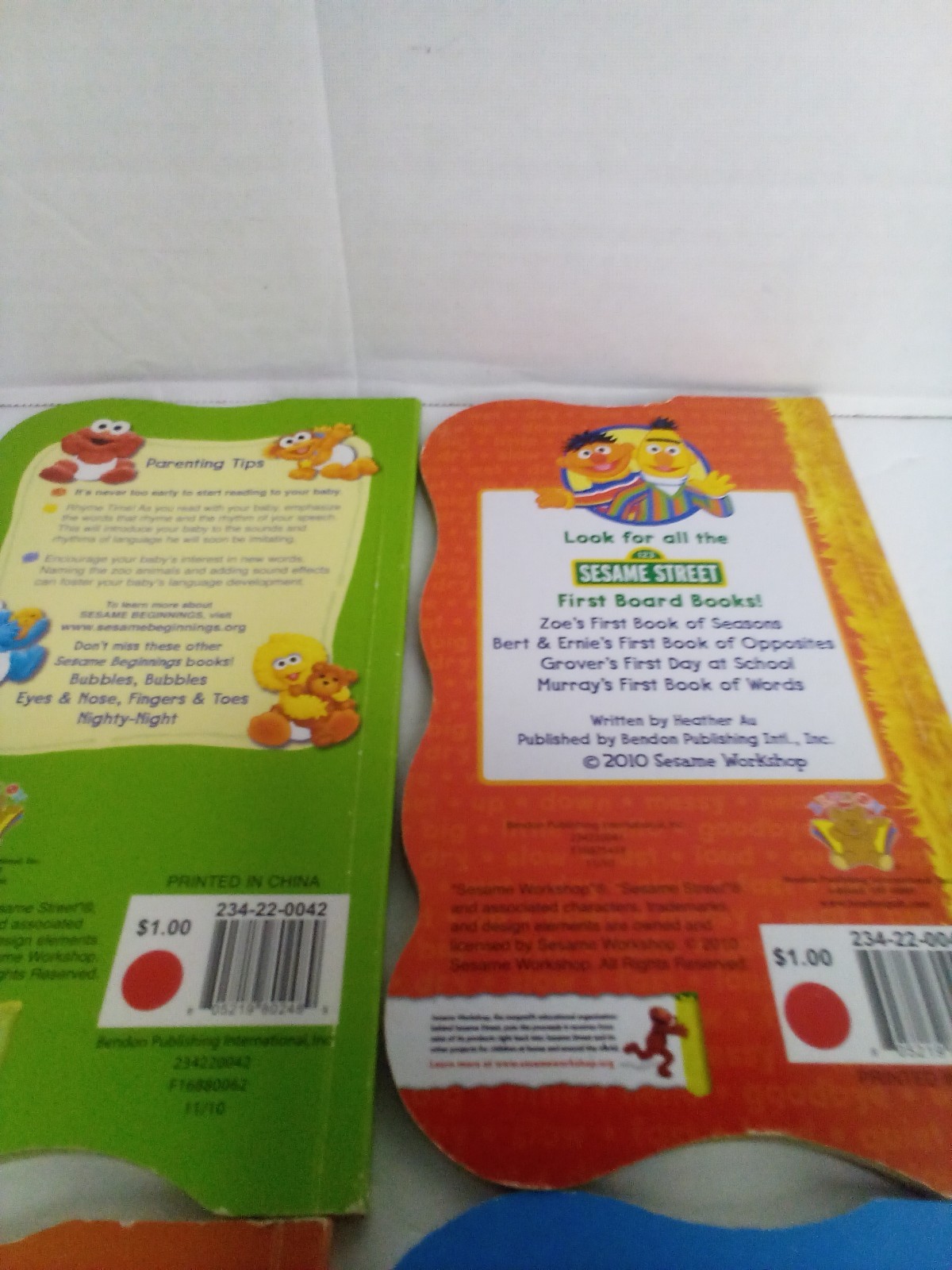 Sesame Street Board Book Lot of 4 Bendon Publishing
