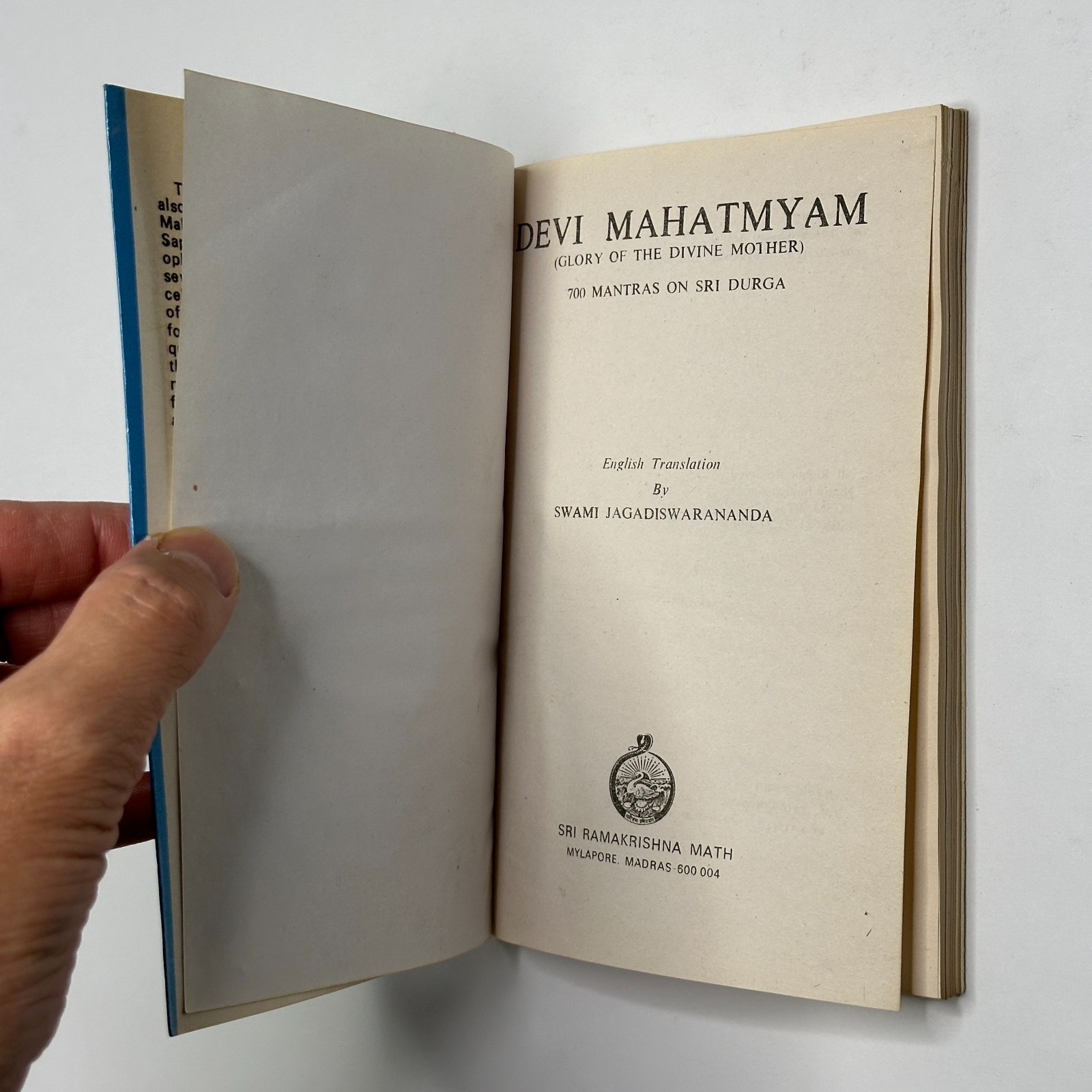 Sanskrit – English Divine Mother Hindu Text “Devi Mahatmyam, or Chandi” (1992)