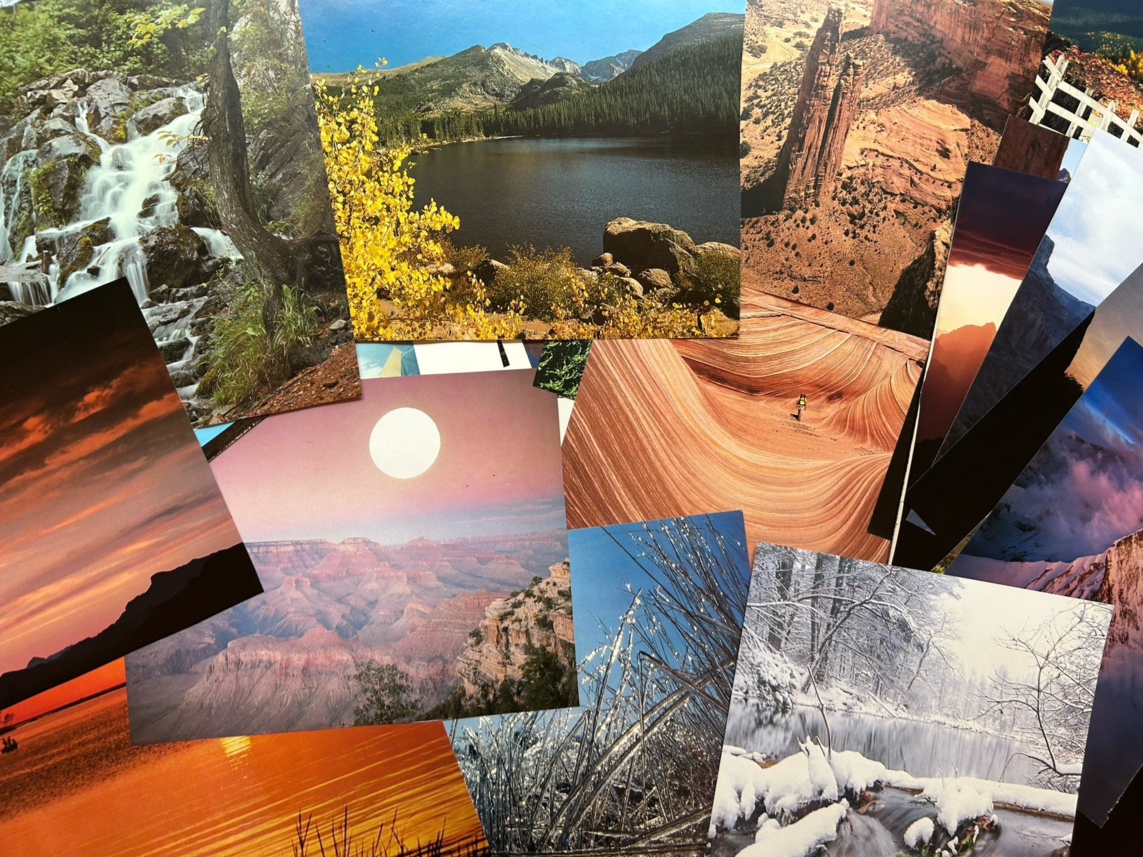 Collaging Book Pages Lot of 68 Pieces Collage Art Craft Landscapes Nature Mixed
