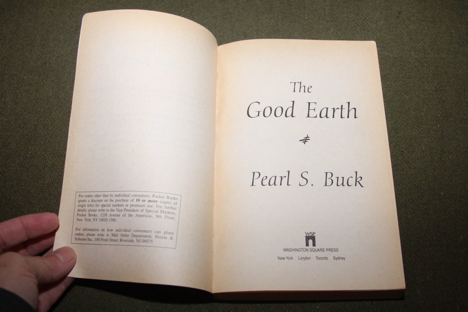 The Good Earth by Pearl S. Buck 2004 TPB 1st Print Washington Square Press