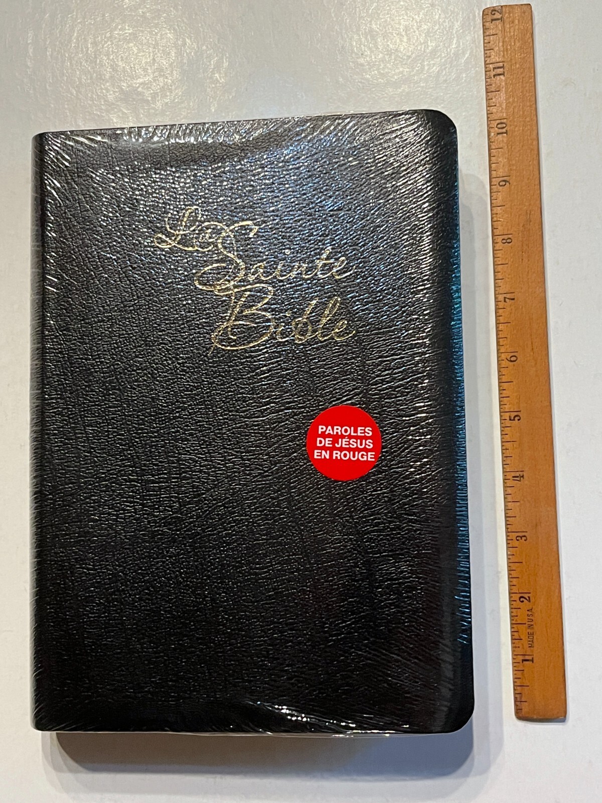 French Bible LARGE PRINT, Segond 1910 Black Bonded Leather, Red Letter