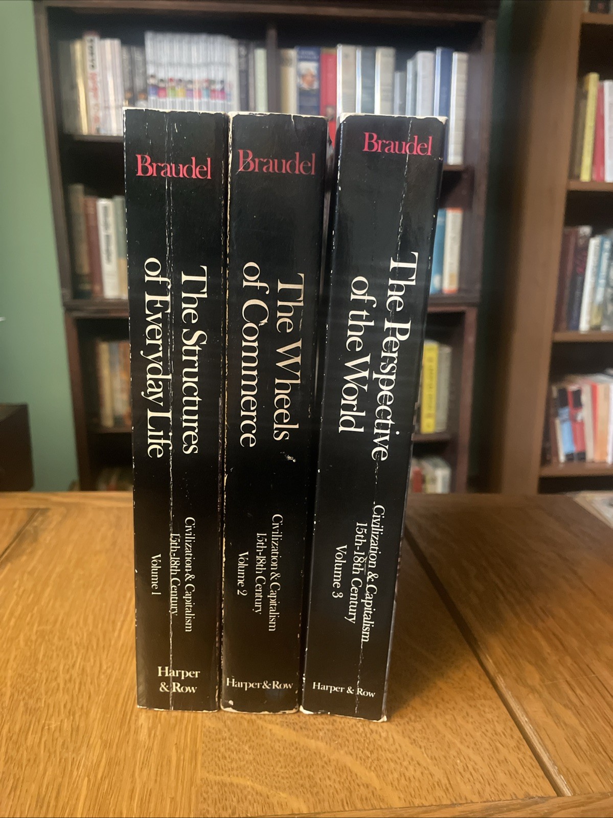 Fernand Braudel: Civilization & Capitalism Vol 1-3 Harper & Row Tr Pbks