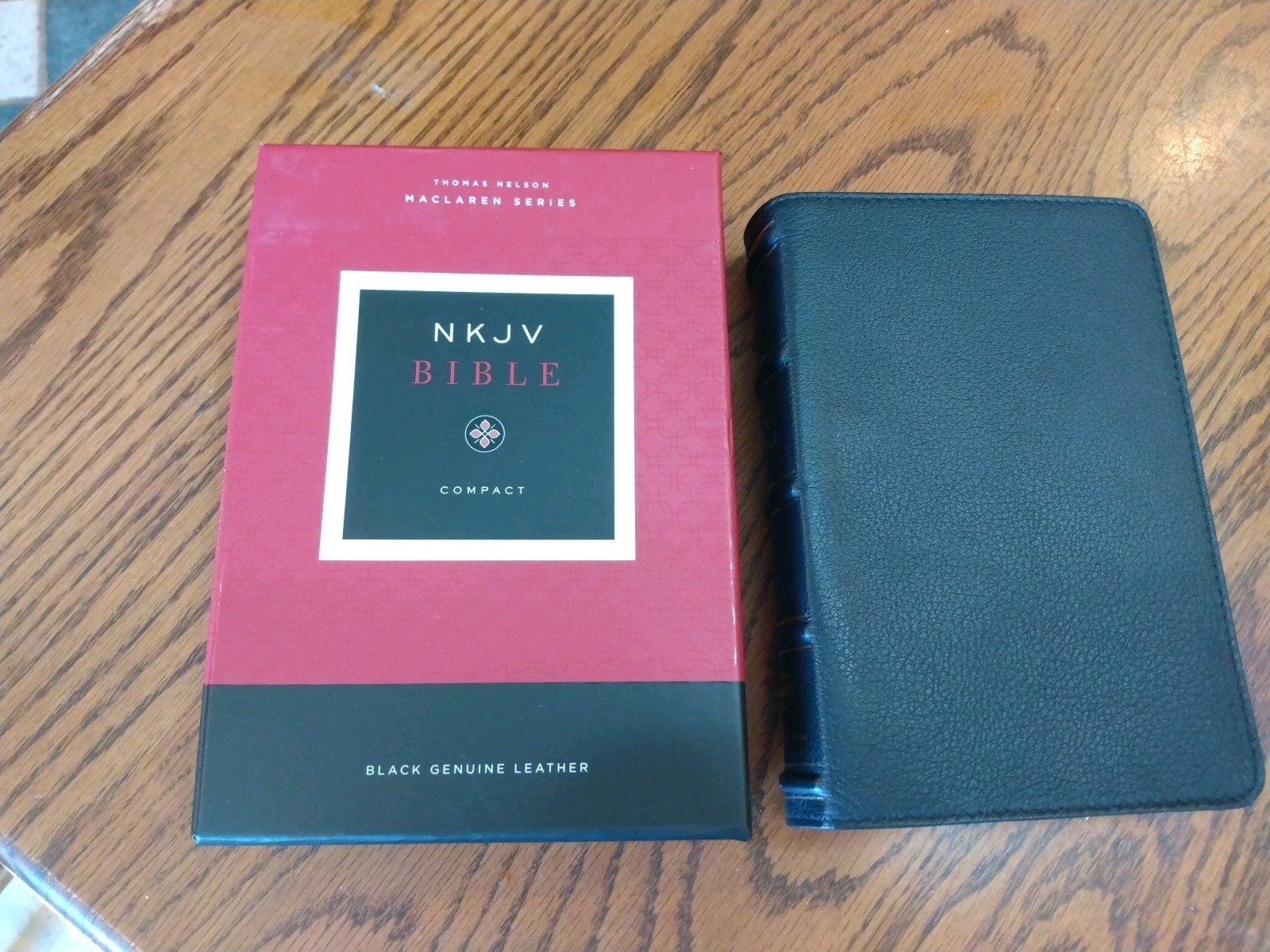 NKJV Compact Bible, Maclaren Series, Genuine Leather, Black, Comfort Print