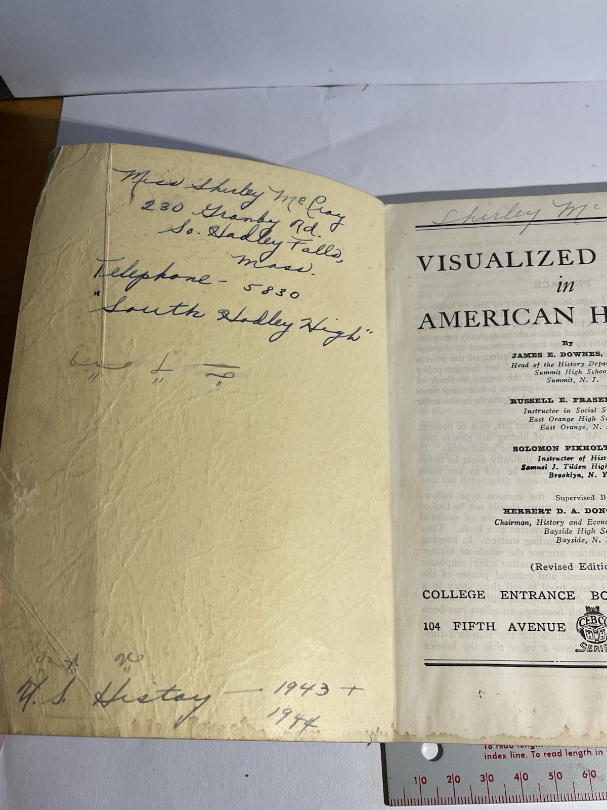 CEBCO Visualized Units in American History HC Rev Ed 1943 Illus