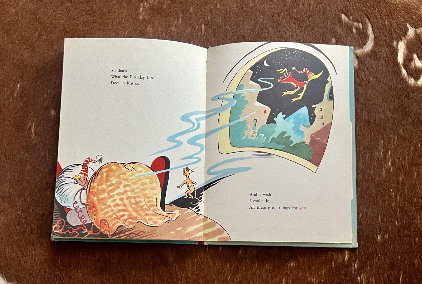 Dr. Seuss Happy Birthday To You! Vintage Hardcover Book 1959 Retro Illustration