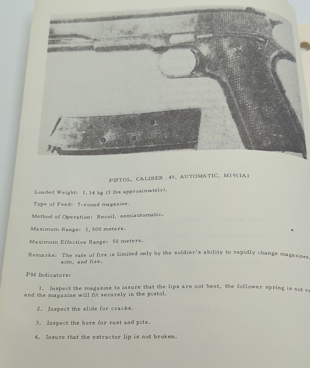 U.S. Army WEAPONS HANDBOOK By USAES Engineer School Fort Benning / Belvoir 1977