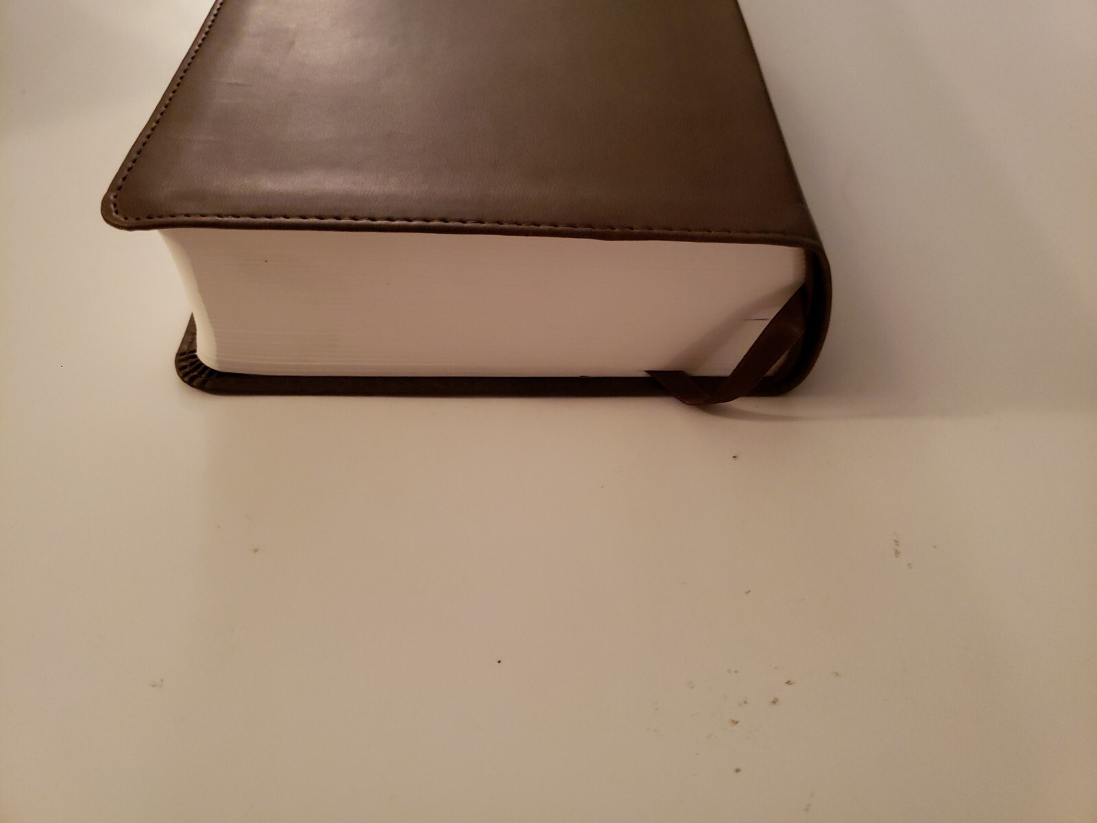 NIV Holy Bible Large Print Chocolate / Amber Duo Tone Brown Leather Cover Church