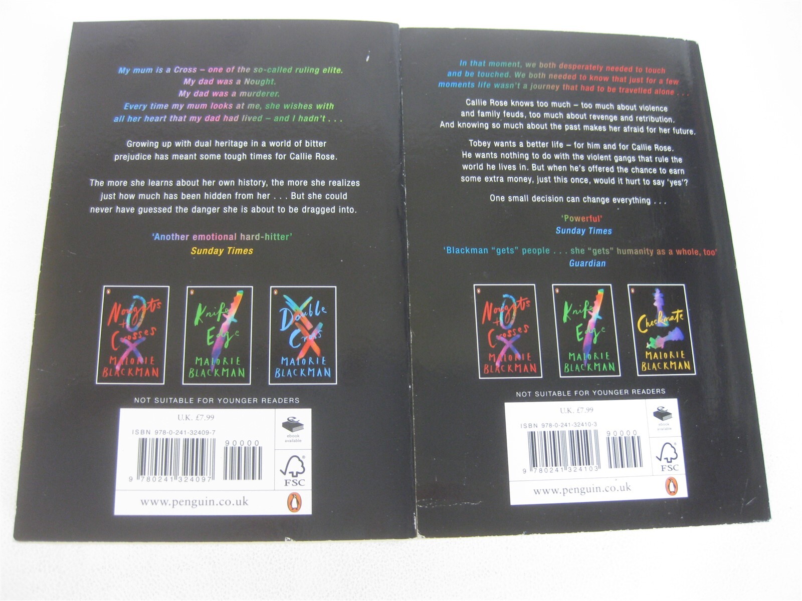 Malorie Blackman Lot 1st 4 Noughts and Crosses Knife Edge Checkmate Double Cross