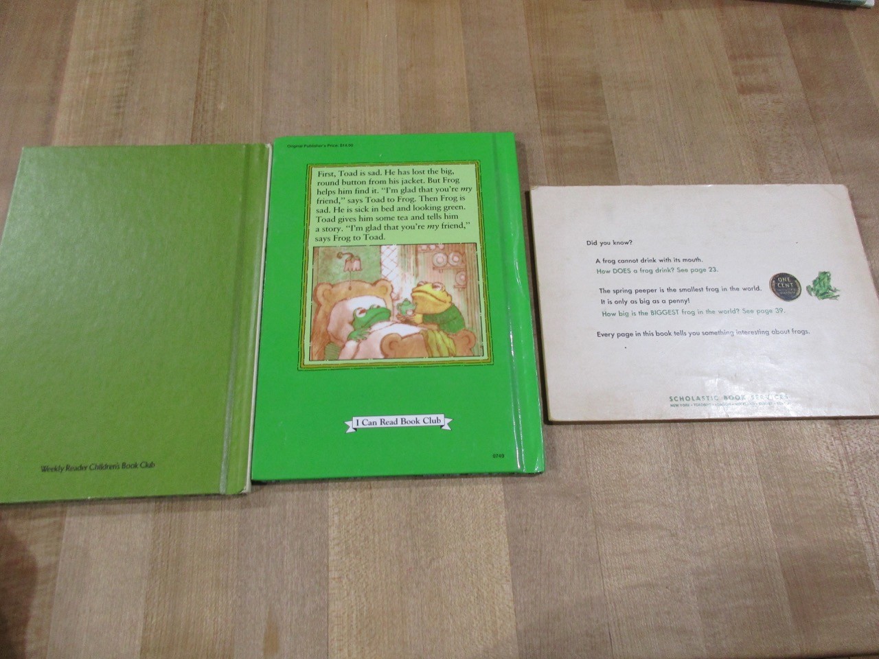 3 Frog Books for Kids 2 Frog & Toad by Lobel & What is a Frog by Gene Darby (b)