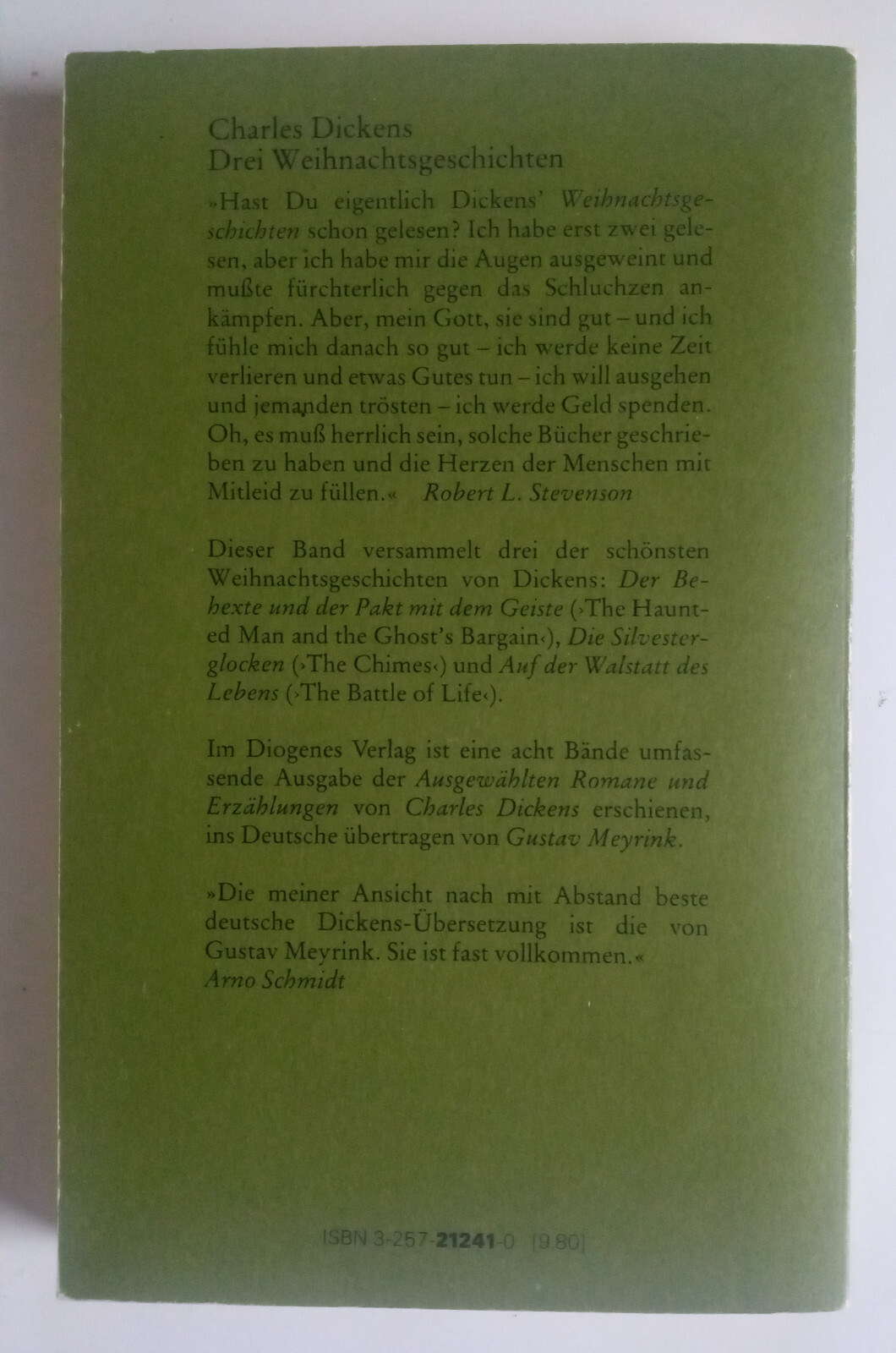 Charles Dickens – Drei Weihnachtsgeschichten – Diogenes Taschenbuch