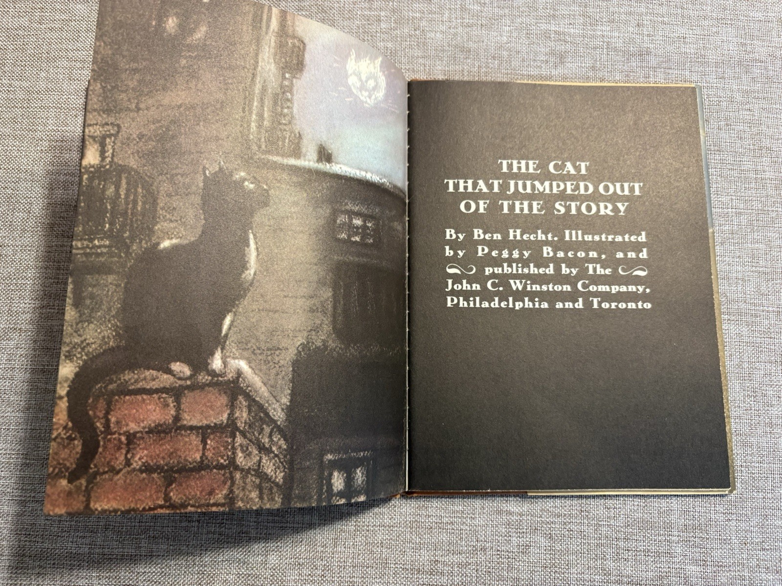 The Cat That Jumped Out of the Story Ben Hecht 1947 HC/DJ Children Book 1st Ed.