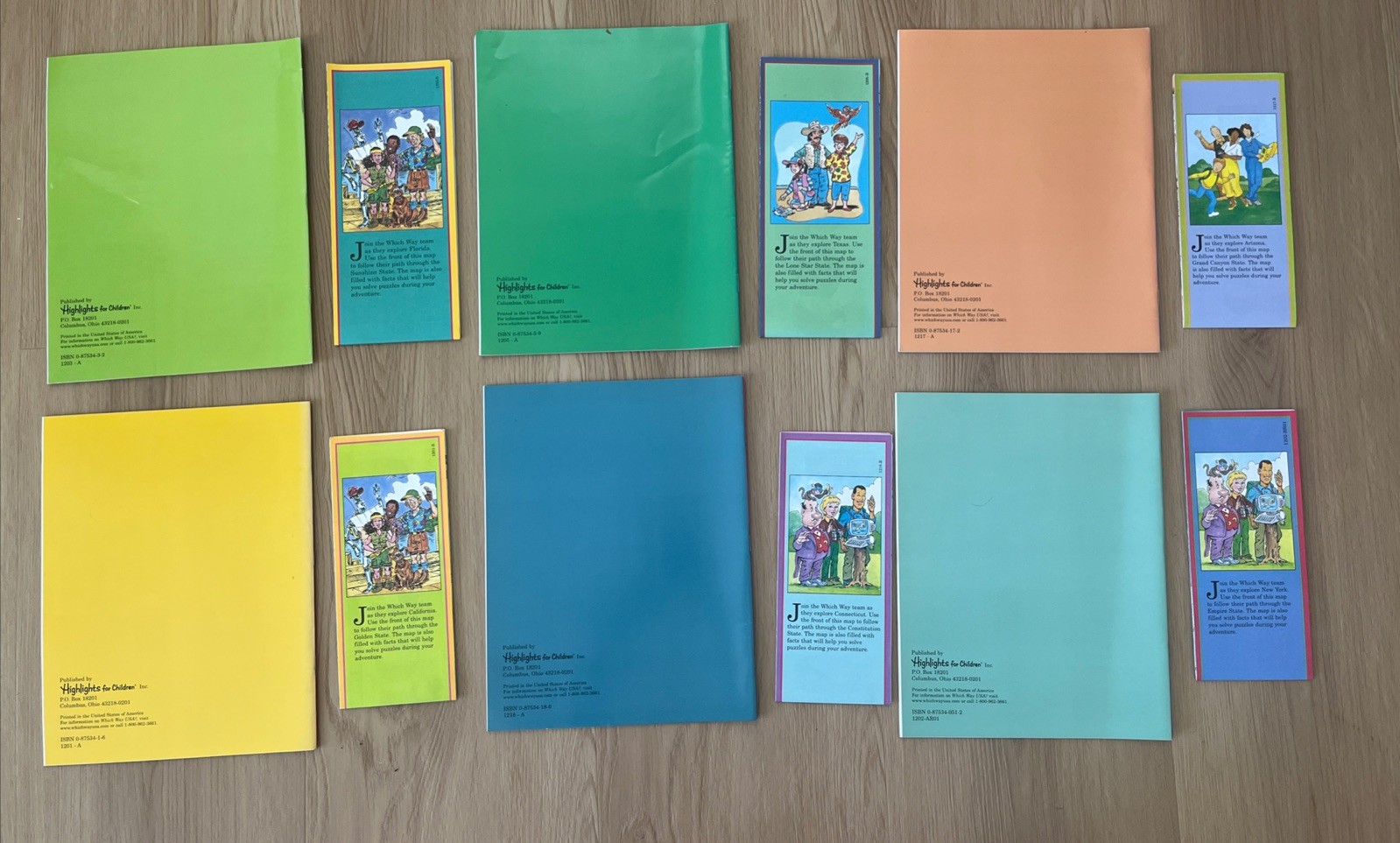 Highlights Which Way USA Puzzle Activity Books And Maps Lot of 12 NY, CA, TX, FL