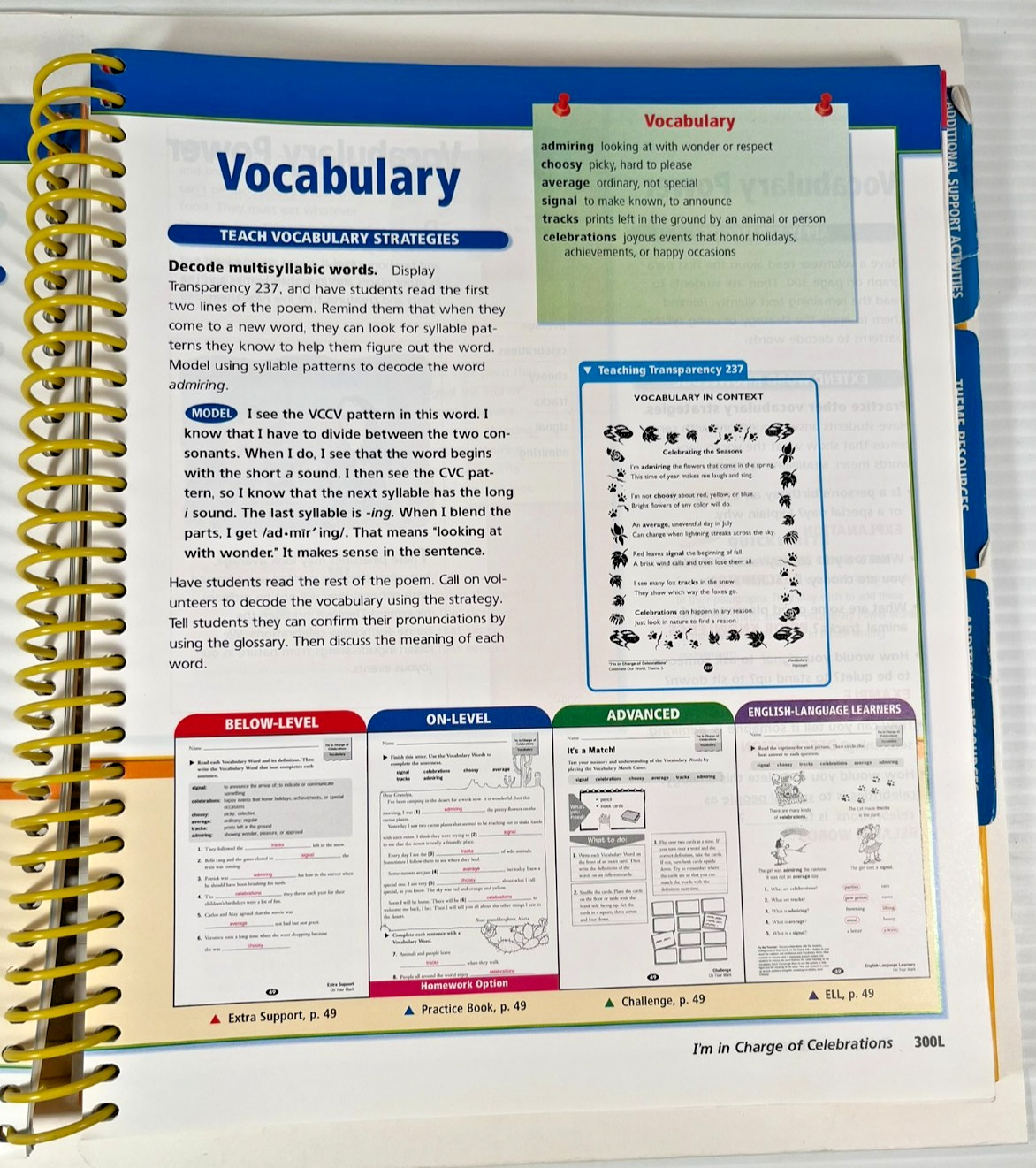 Harcourt Trophies: Grade 3 On Your Mark / Changing Patterns Teacher Edition 2005