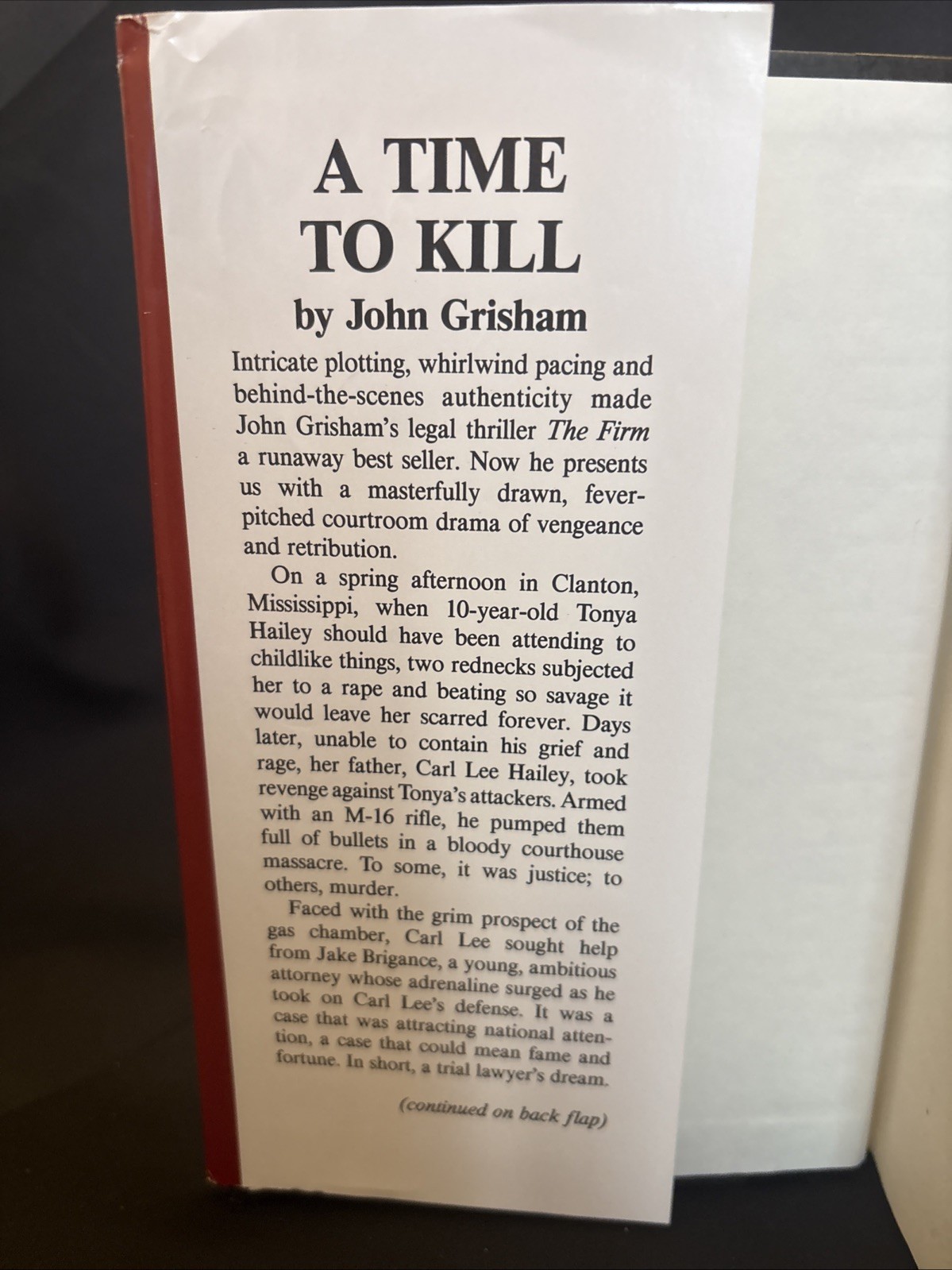A Time to Kill: A Novel of Retribution Copyright and Printed 1989