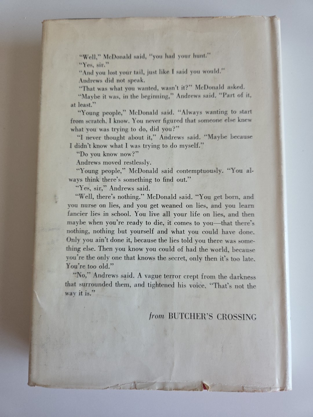 Butcher’s Crossing John Williams 1960 First Edition First Printing