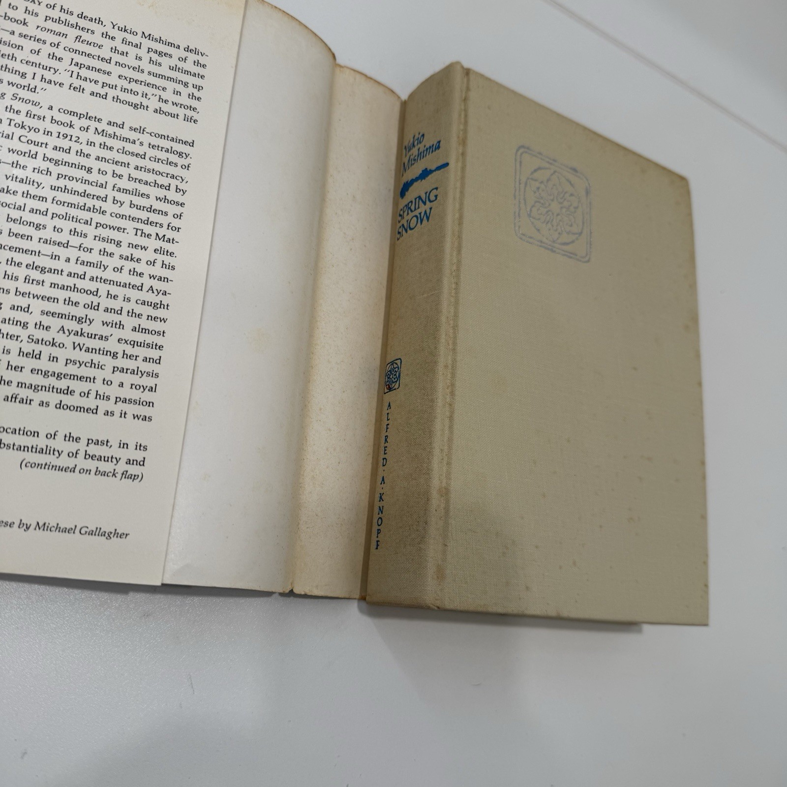 Spring Snow by Yukio Mishima HCDJ 1st Edition 2nd Print Borzoi Books