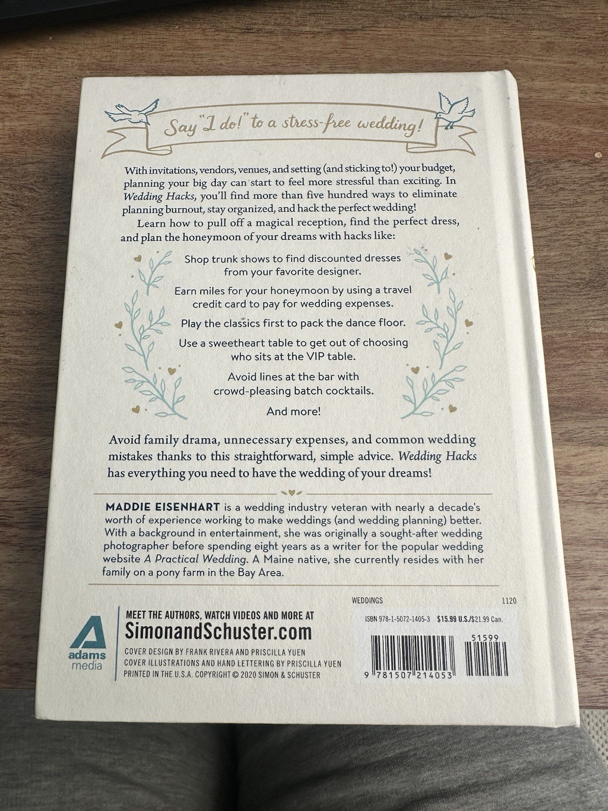 Adams Media Wedding Hacks Hardcover Maddie Eisenhart Weddings Budgeting