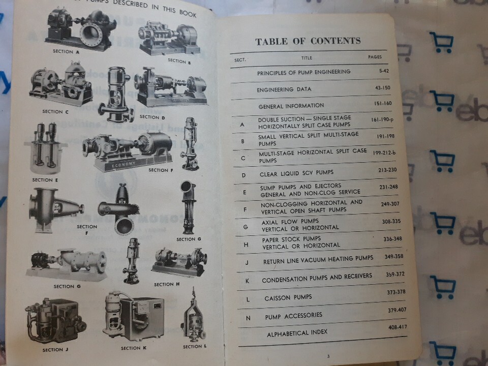 PUMP ENGINEERING DATA – A VINTAGE 1952 Wheeler Economy Pumps