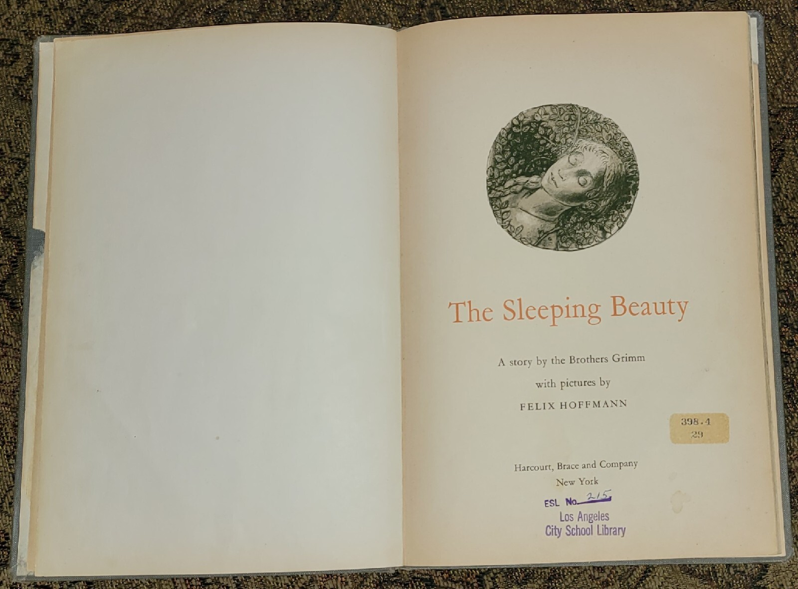 THE SLEEPING BEAUTY Felix Hoffmann 1960 Harcourt Brace and Company