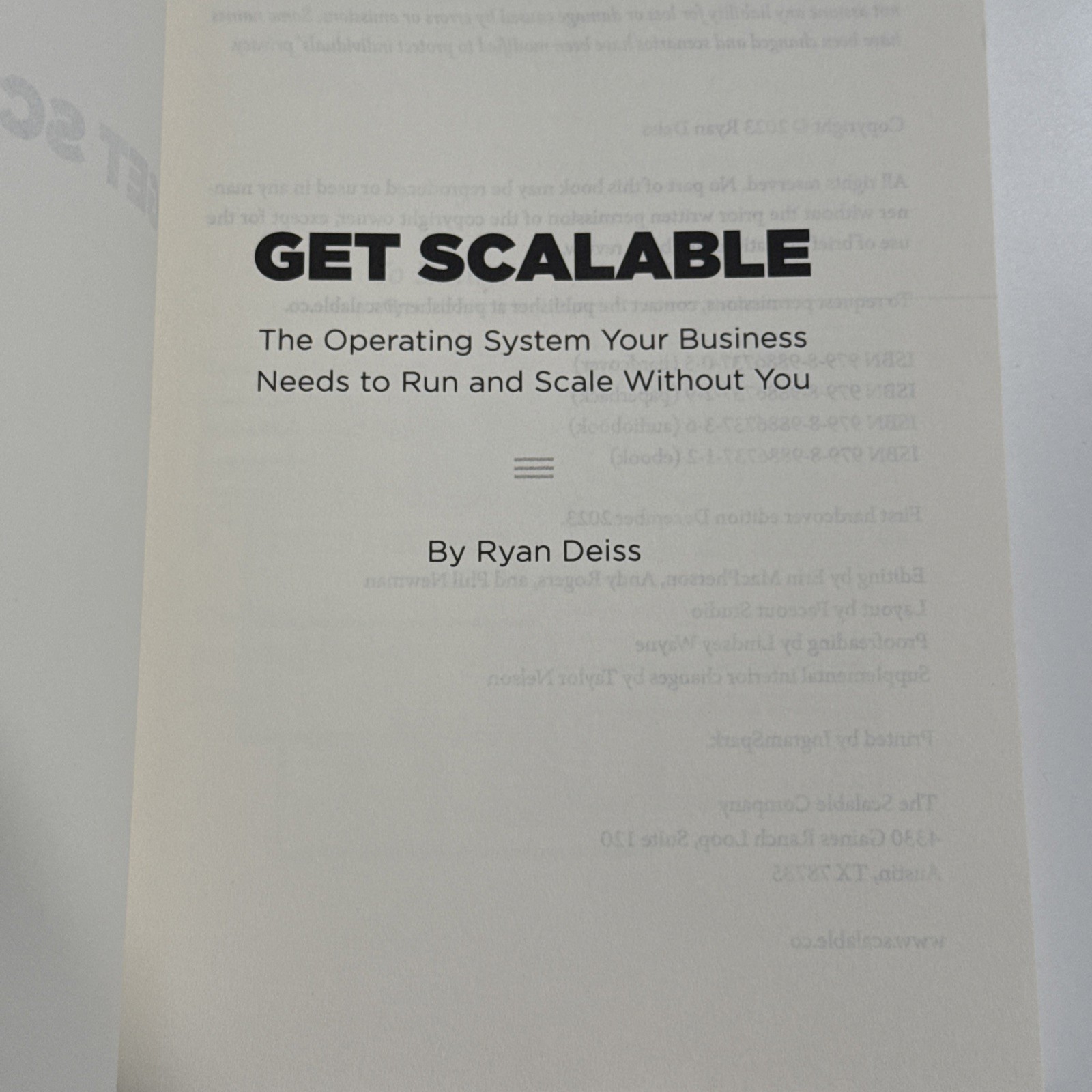 Get Scalable Ryan Deiss Paperback Business Book Marketing Growth System