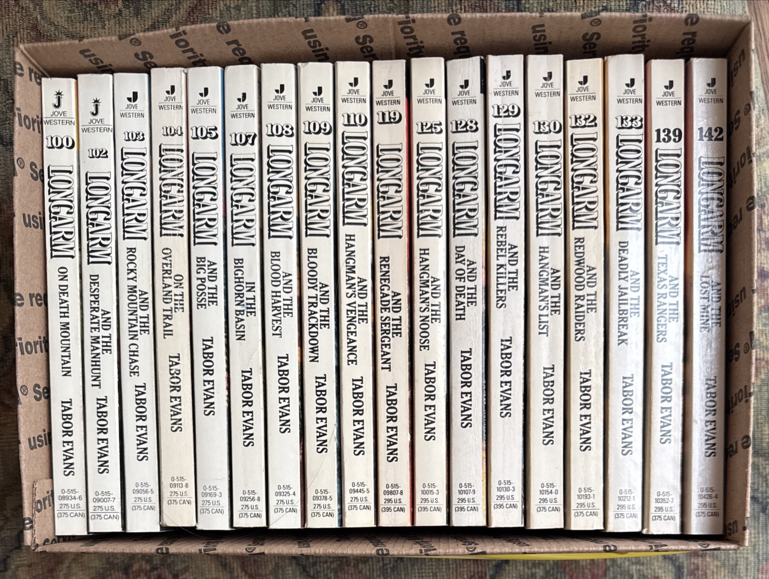 Lot of 18 Longarm, Western Books Tabor Evans Vintage PB #109, 102-105, 107-110++