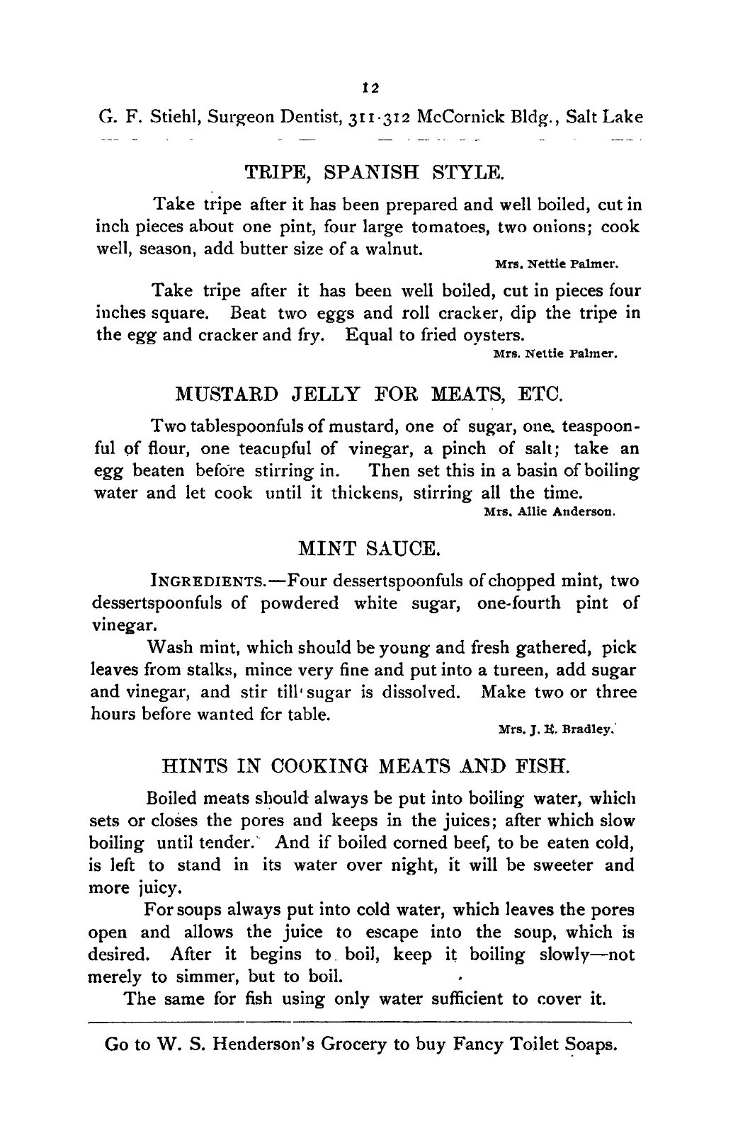 1905 Practical High Altitude Vintage Cook Book 75 Pages