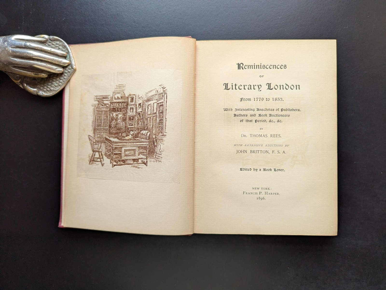Literacy London 1779-1853 Rees Britton Book Collecting Scarce 1896 History HC