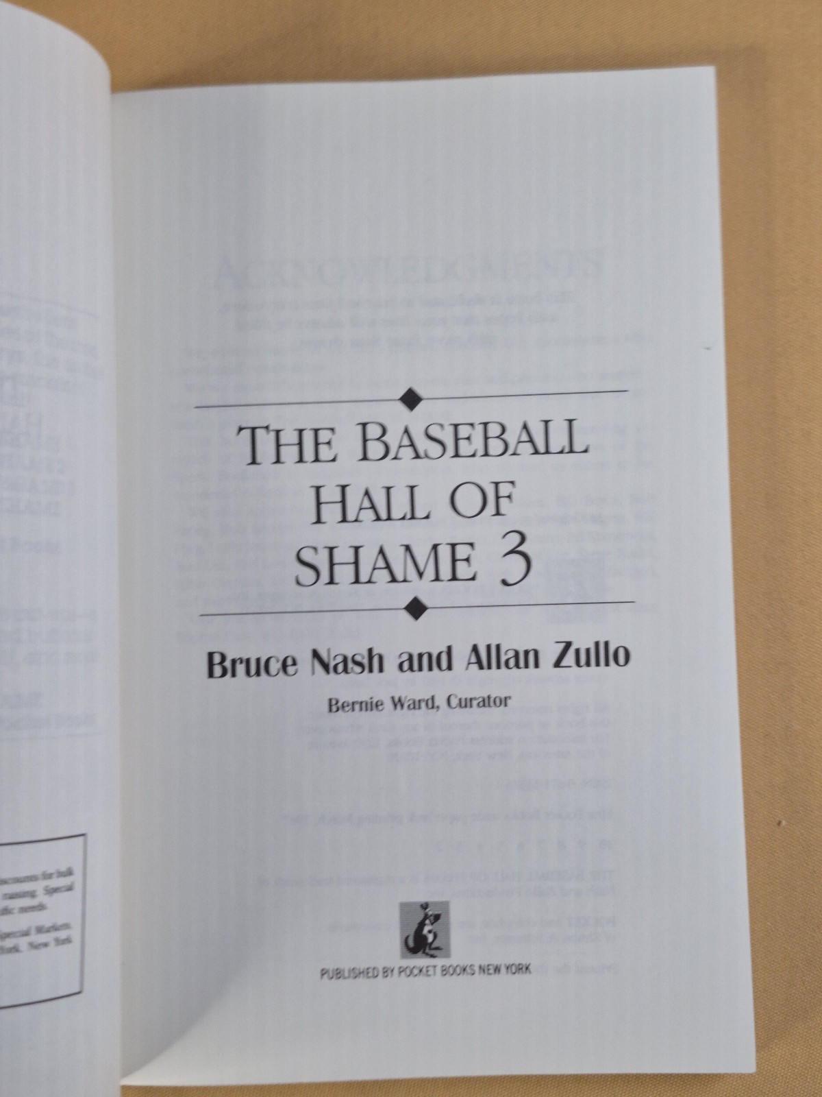 4 Books – NO CREASES – The Baseball Hall of Shame 1, 2, 3, 4 Pocket Books Trade