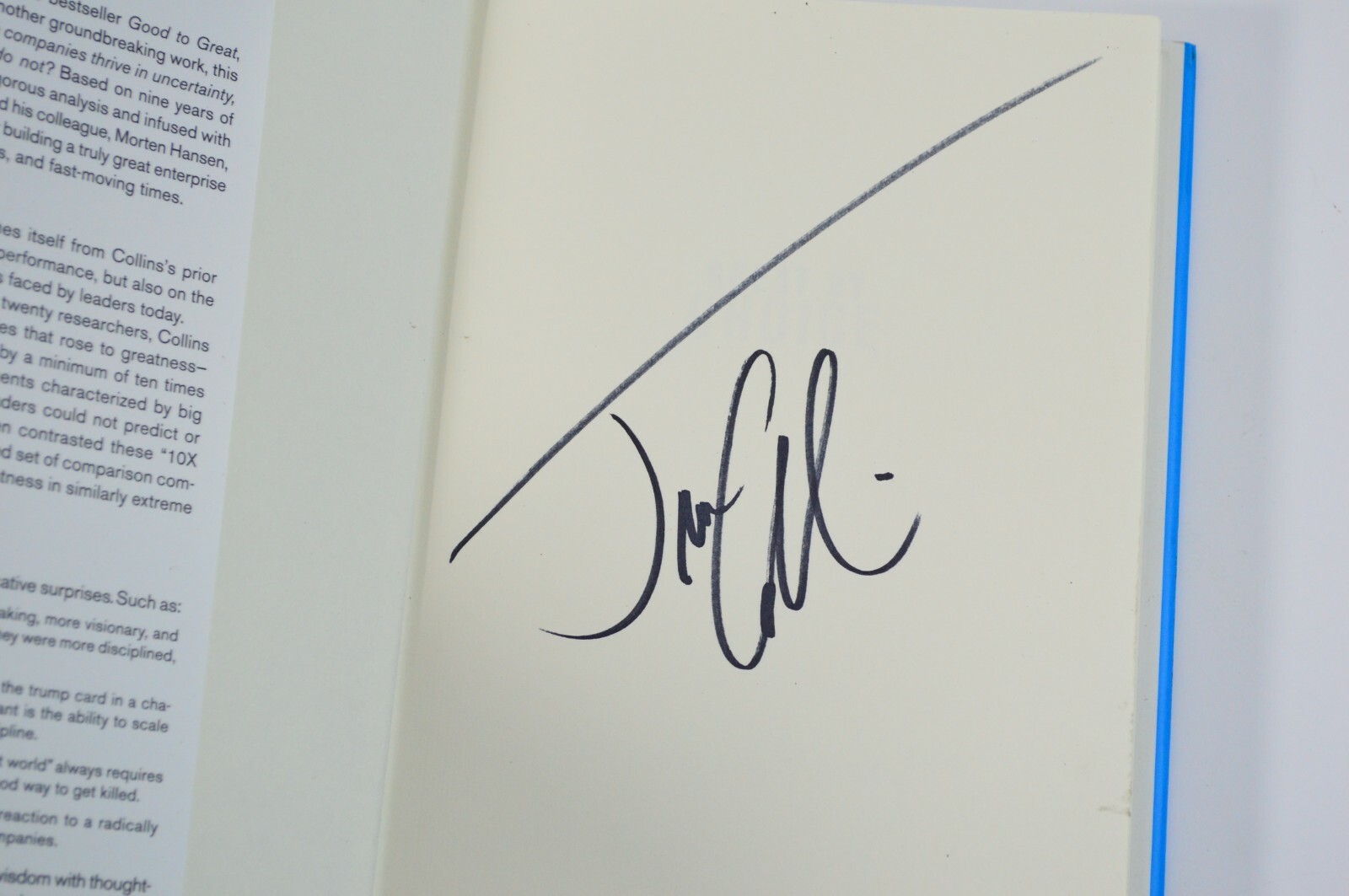 Great by Choice Jim Collins Morten T. Hansen Signed Book