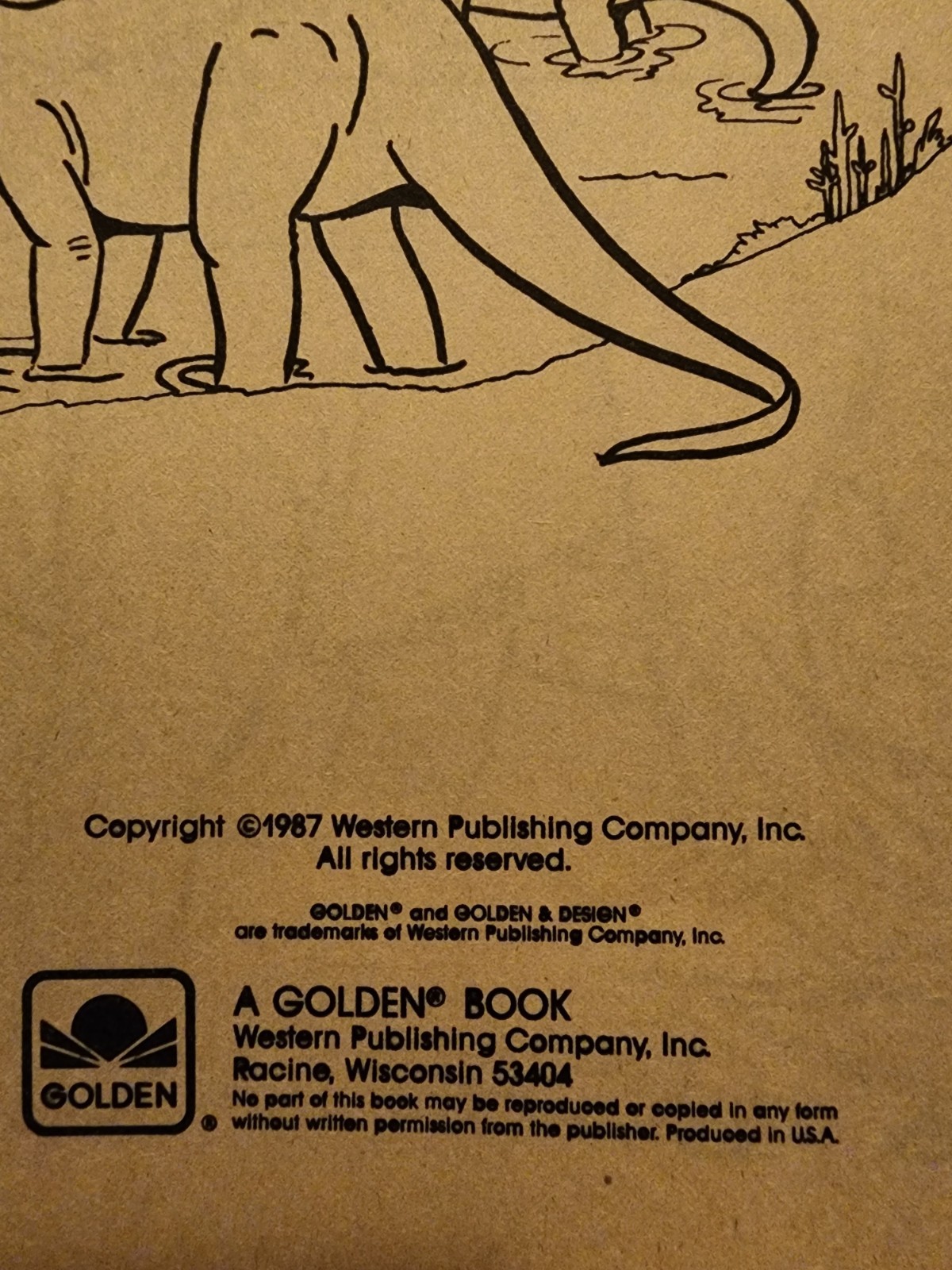 Vintage 1987 Golden Dinosaurs Giant Coloring Book 92 Pages Left Uncolored VTG