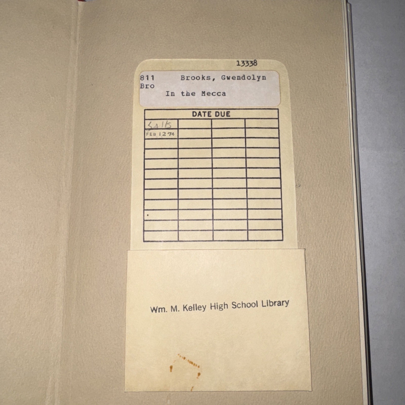 Into The Mecca Gwendolyn Brooks Hardcover Book with Dust Jacket
