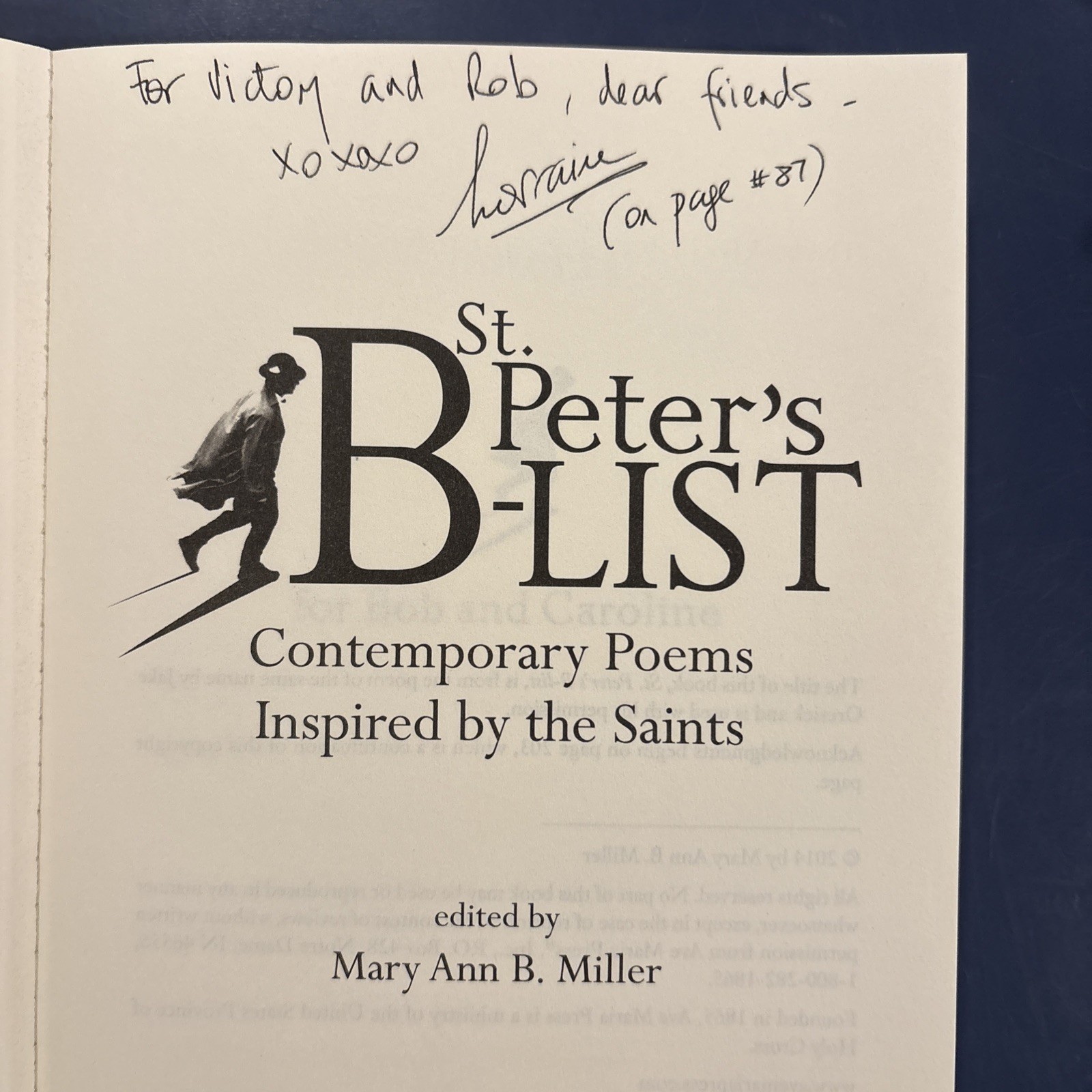 St. Peter’s B-List: Contemporary Poems Inspired by the Saints Edited by Miller