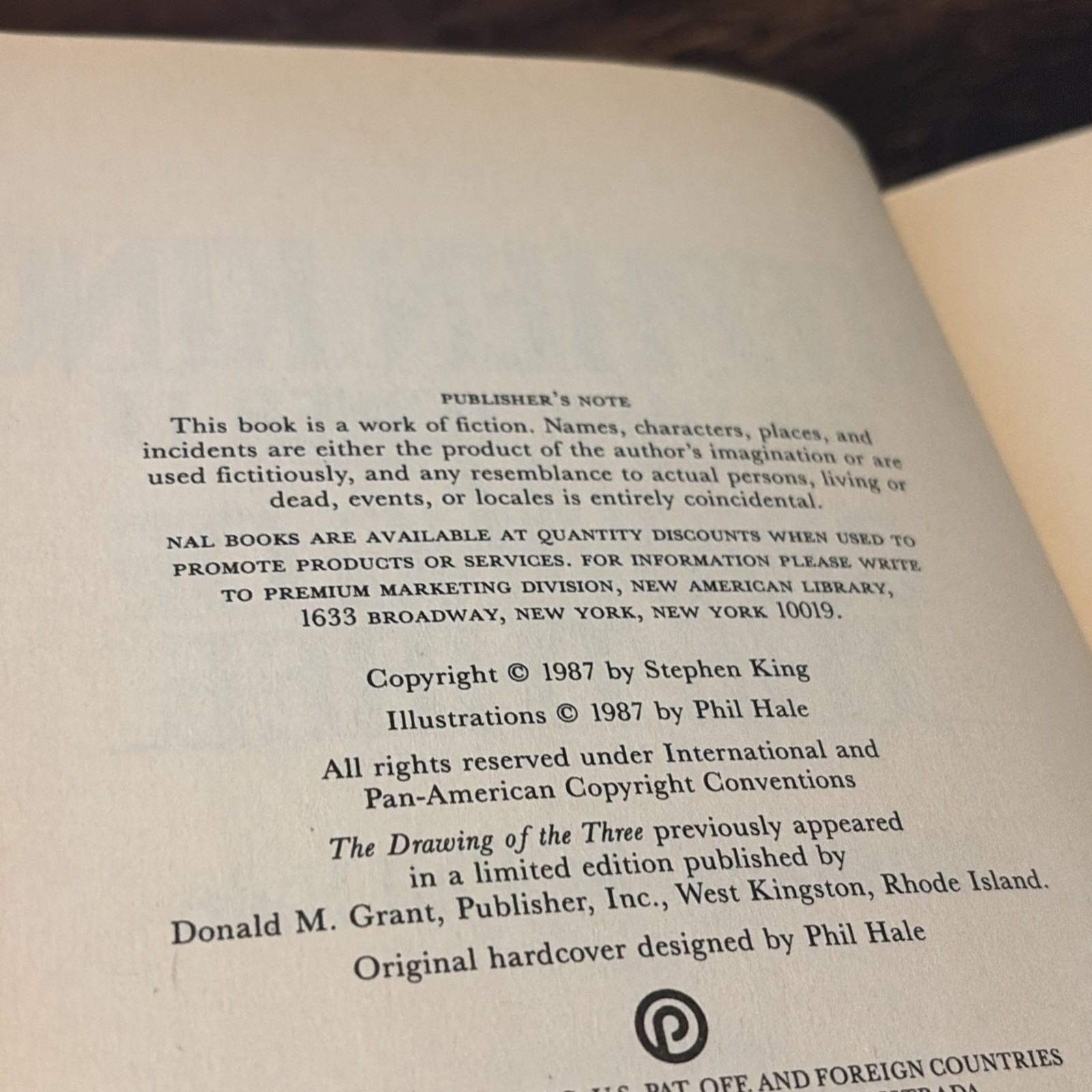 Stephen King The Drawing Of The Three First Plume Edition TPB 1987
