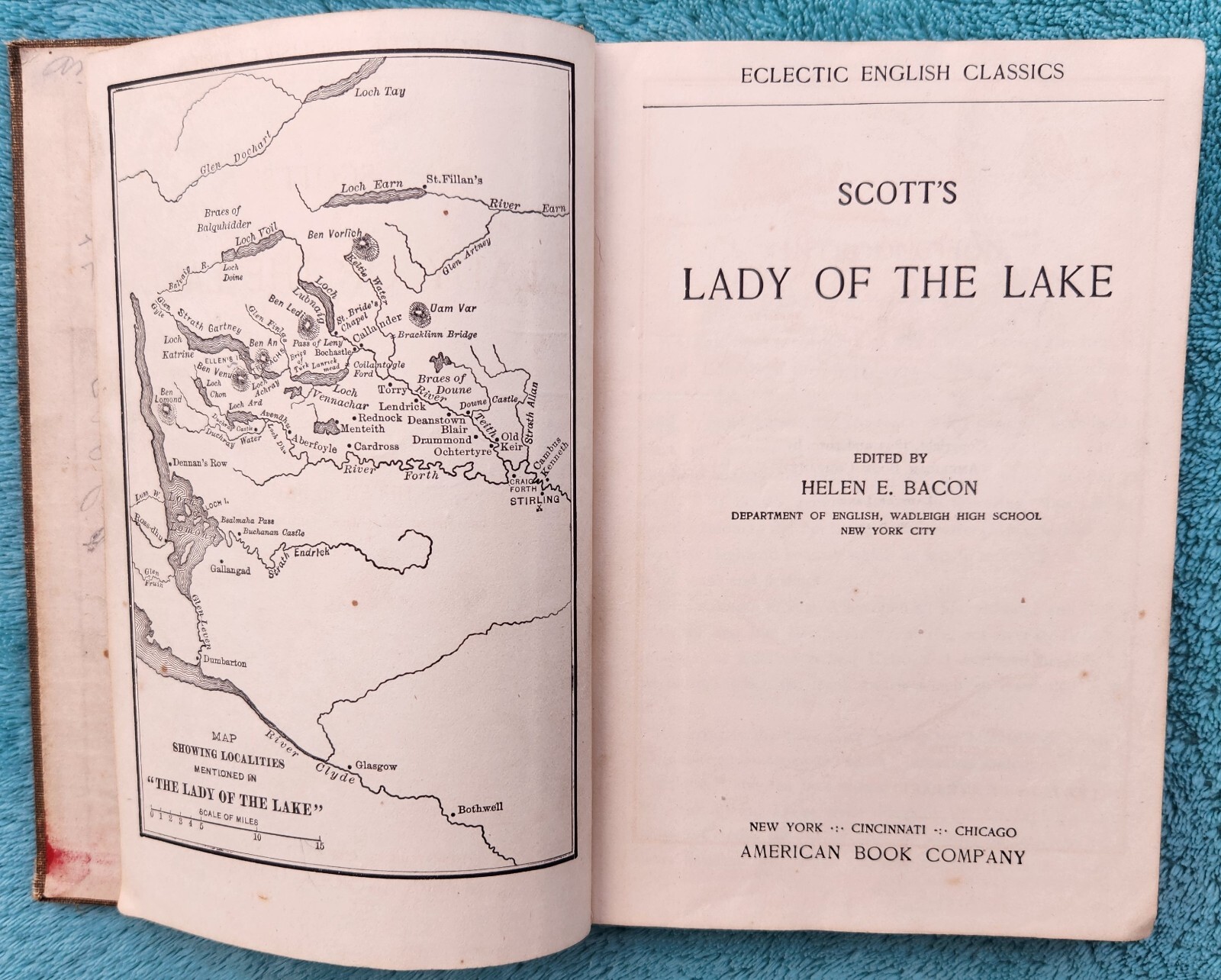 Scott’s Lady Of The Lake 1910 Hardcover 200 Pages – Library Copy
