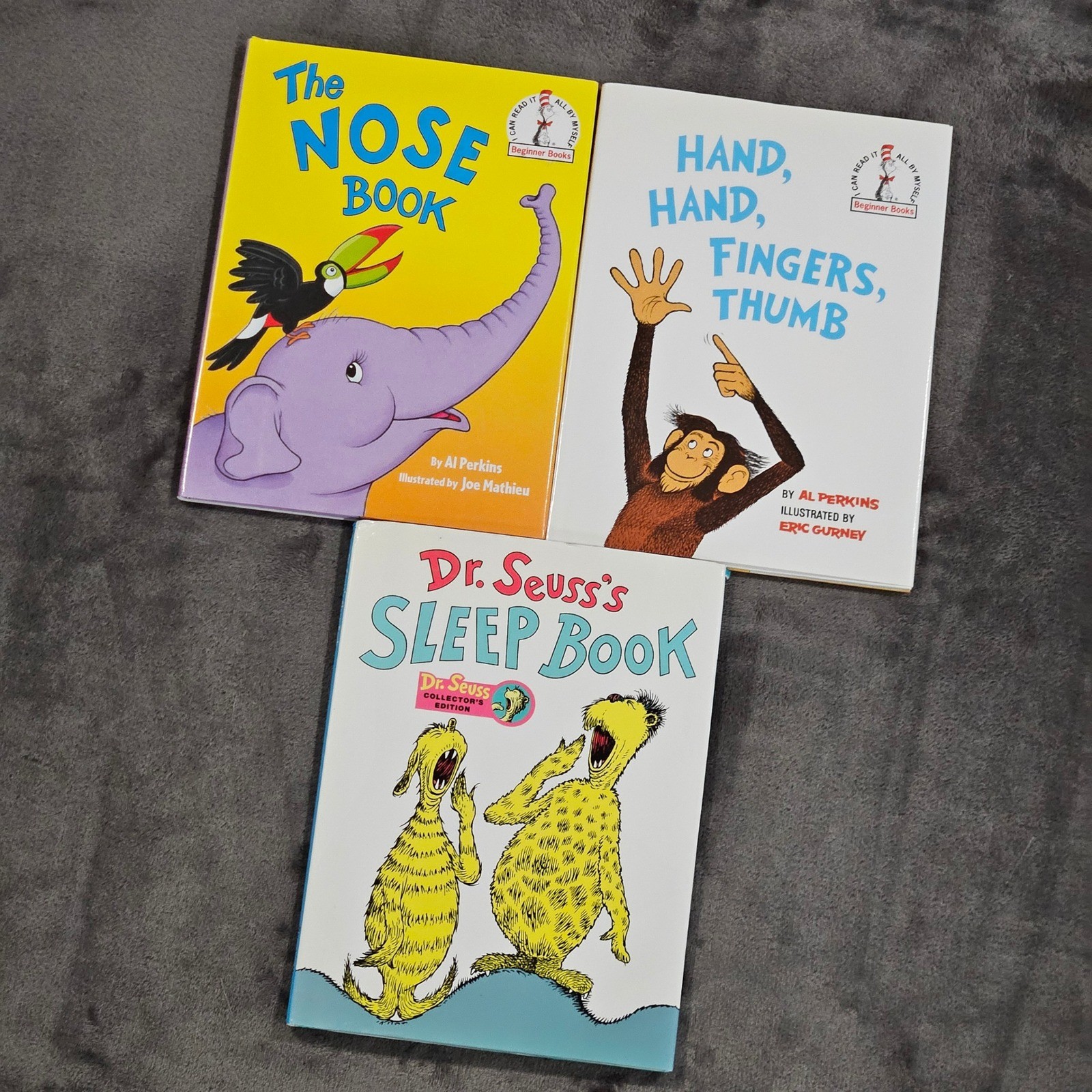 Dr. Seuss Beginner Books Lot of 3 The Nose Book Sleep Book Hand Thumb