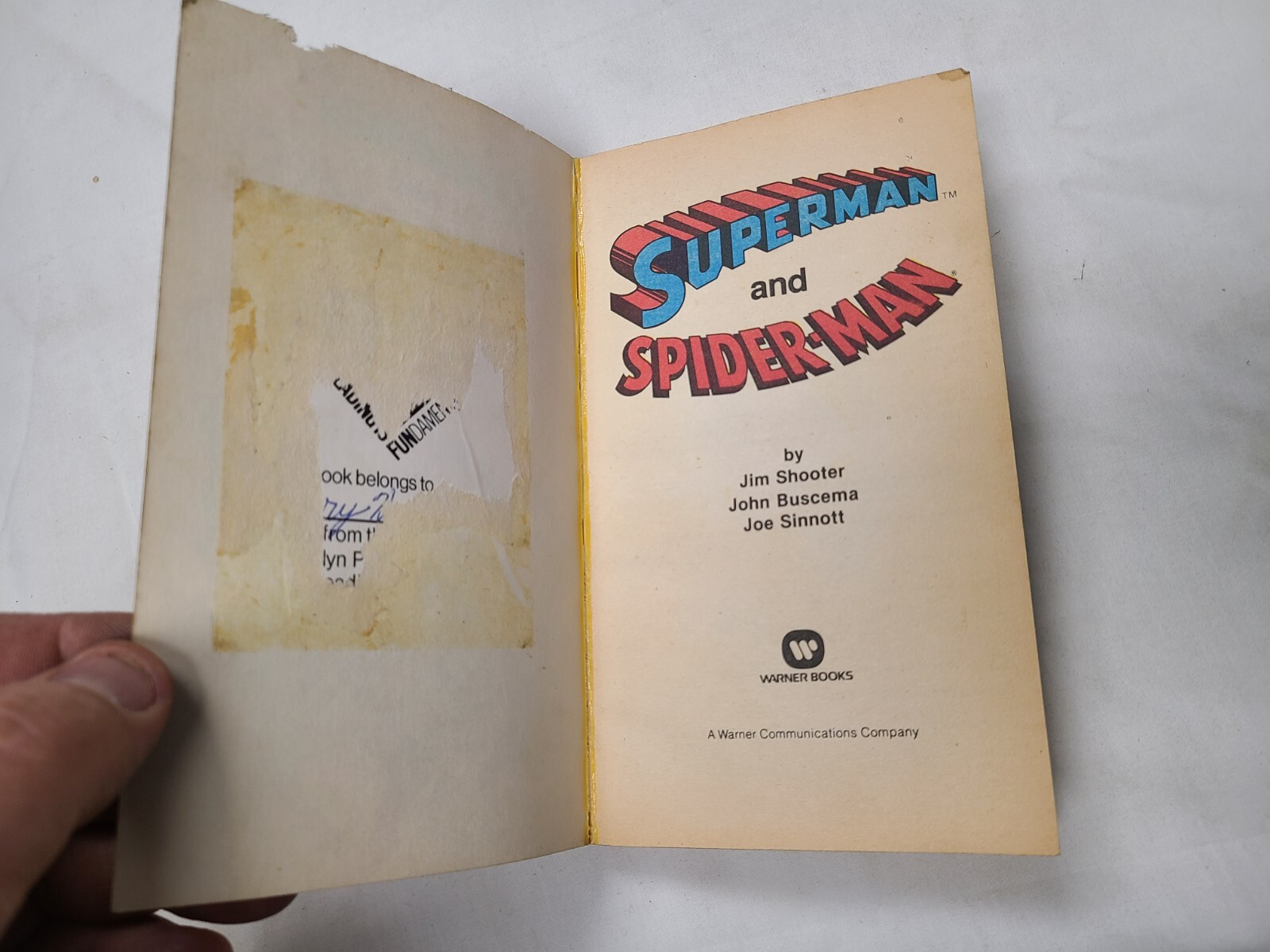 Superman and Spiderman Joe Sinnott John Buscema and Jim Shooter 1981, Paperback