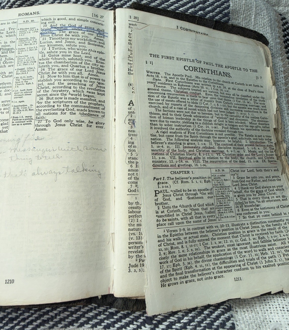 Holy Bible Scofield Reference Ed Oxford Univ 1917 Leather Family Notes w Flaws