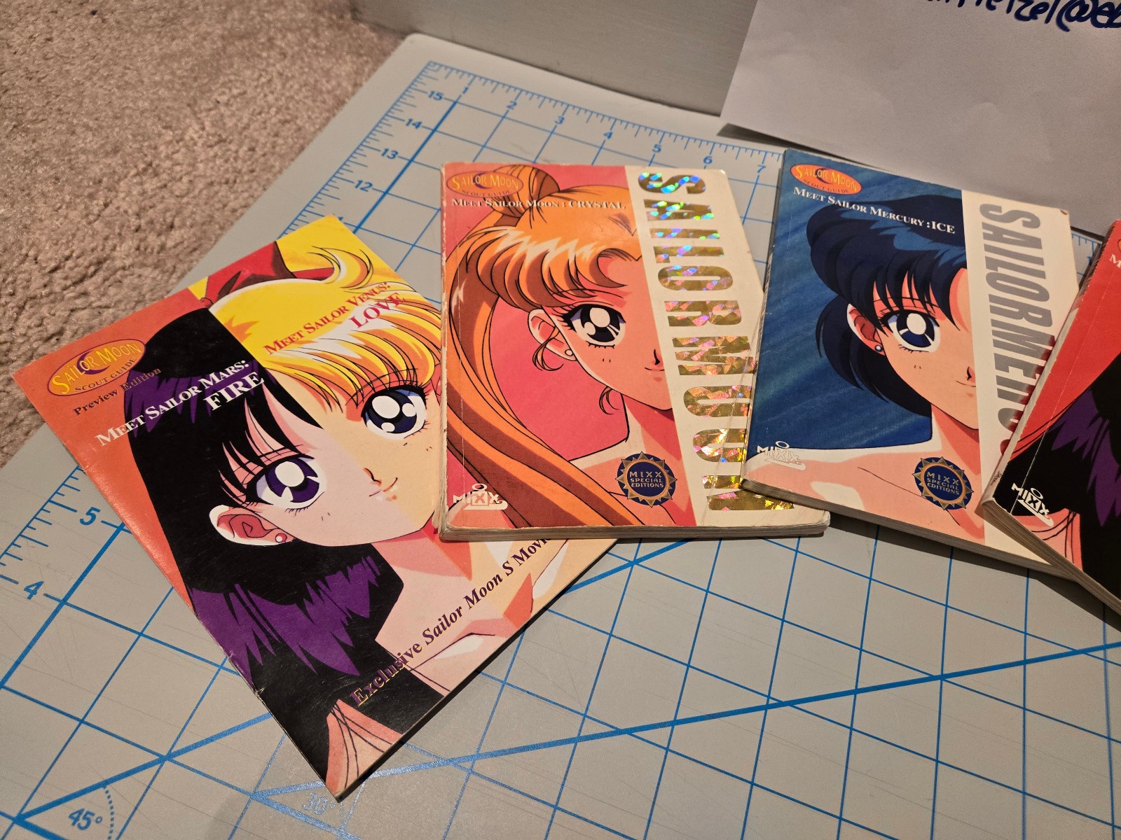 6 book Set Meet Sailor Moon Scout Guides Mars Mercury Jupiter Venus Mixx Rare