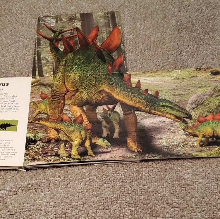 Lot Of 4 Children’s Dinosaur Picture Books Educational Fold Out Flaps 1 Vintage