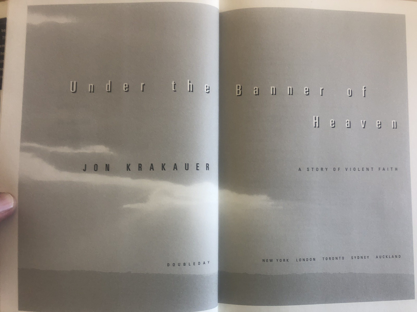 Under the Banner of Heaven Jon Krakauer H/C D/J First Edition