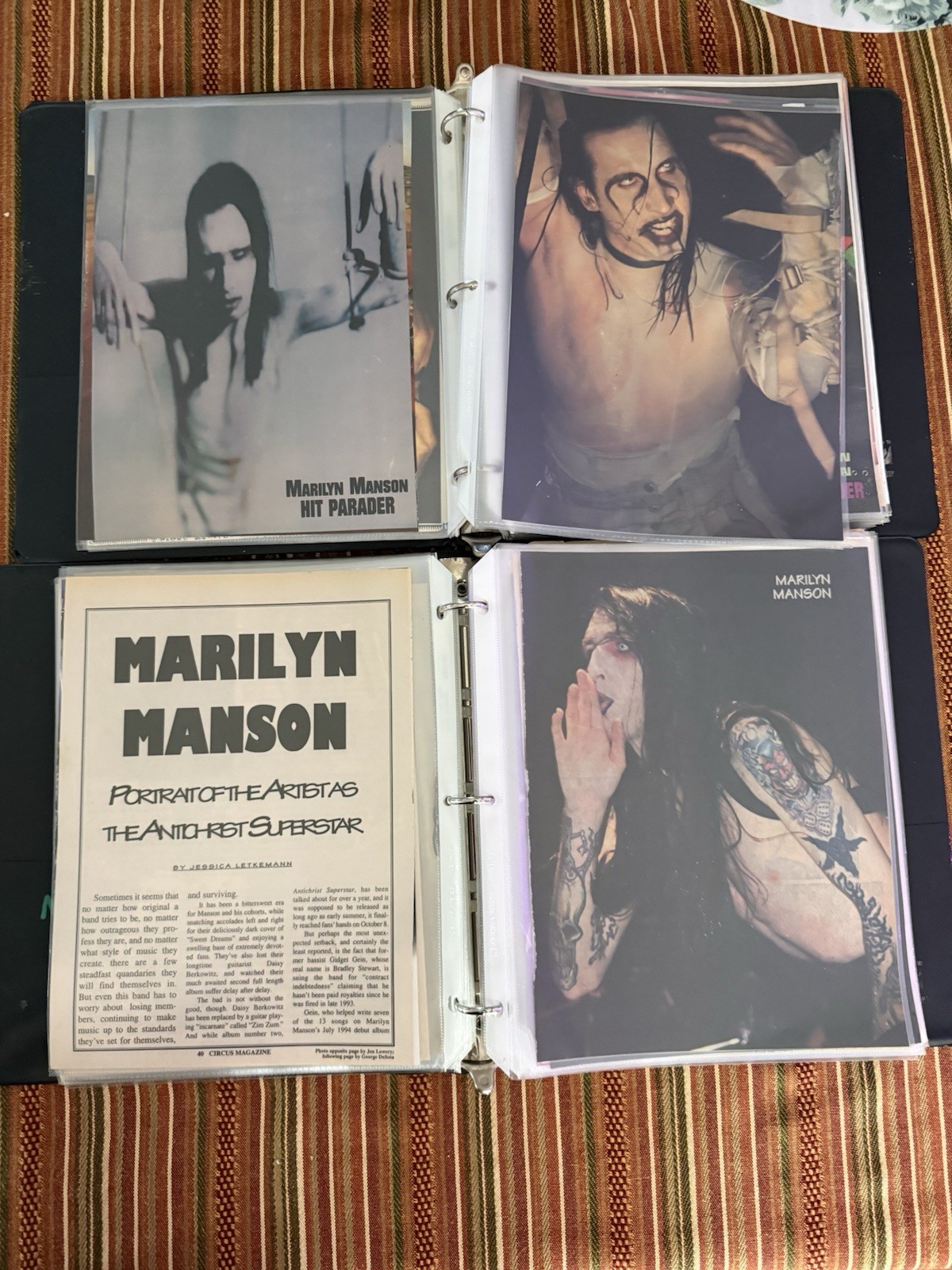 Marilyn Manson Lot Of 2 Binders Full Of 95-97 Magazine Articles 125 Pages