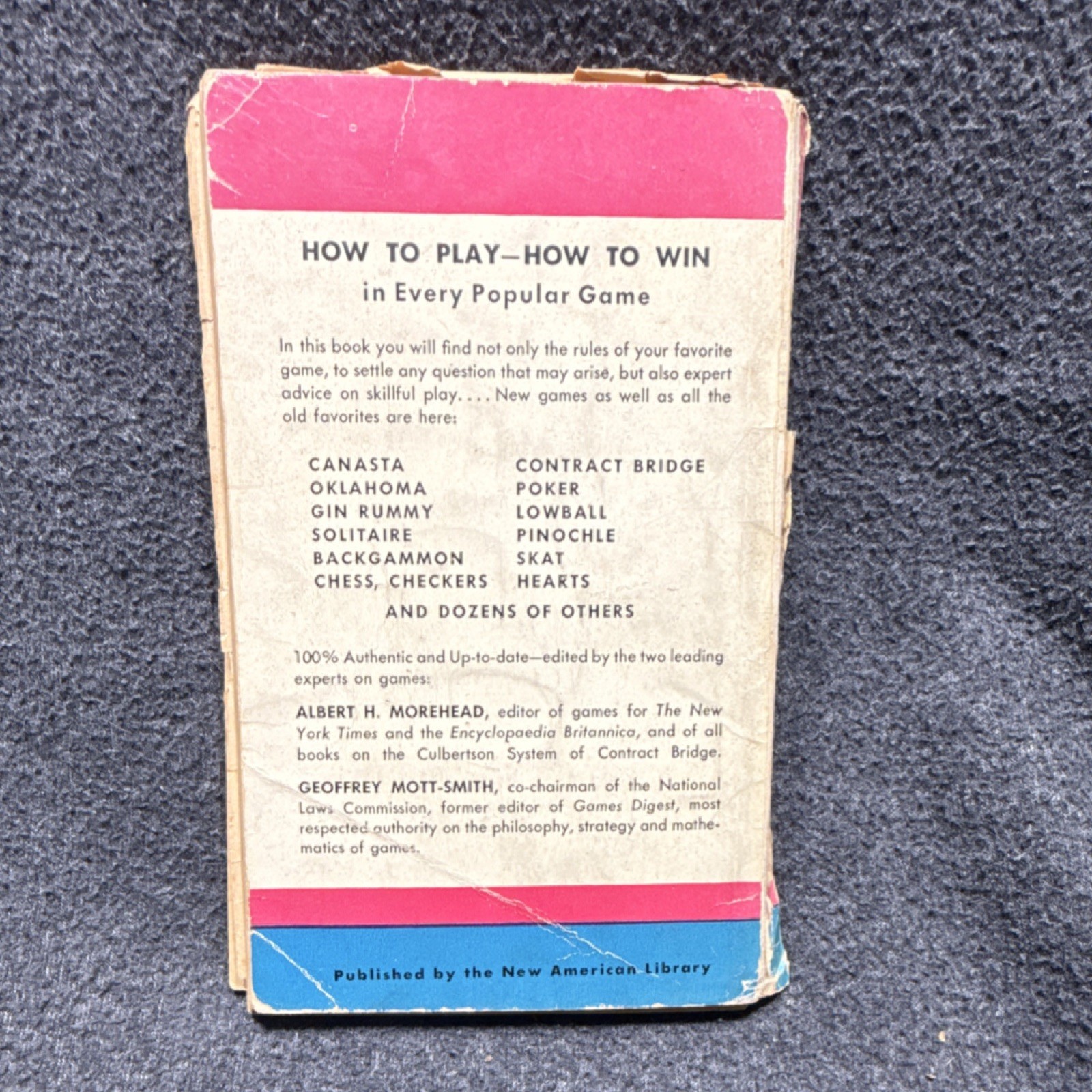 Hoyle’s Rules of Games by Morehead & Mott-Smith Signet Books Paperback