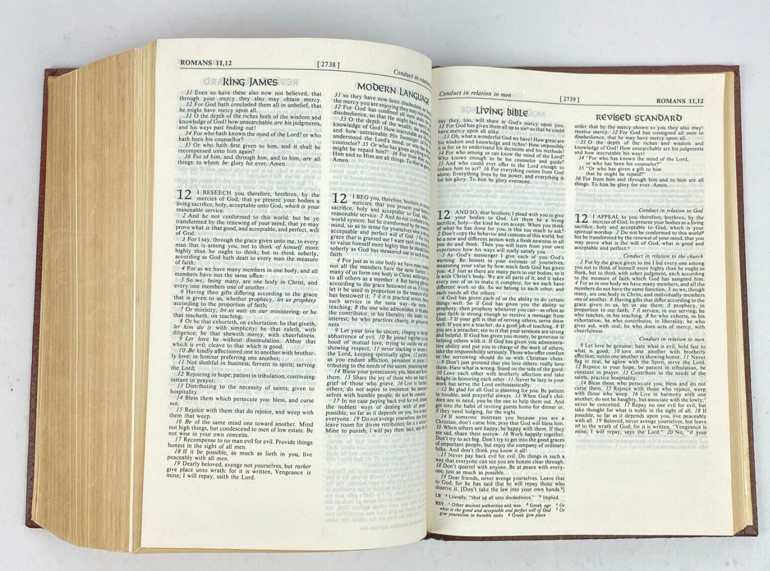Layman’s Parallel Bible KJV MLB Living Bible RSV Zondervan Hardcover 1973 VTG