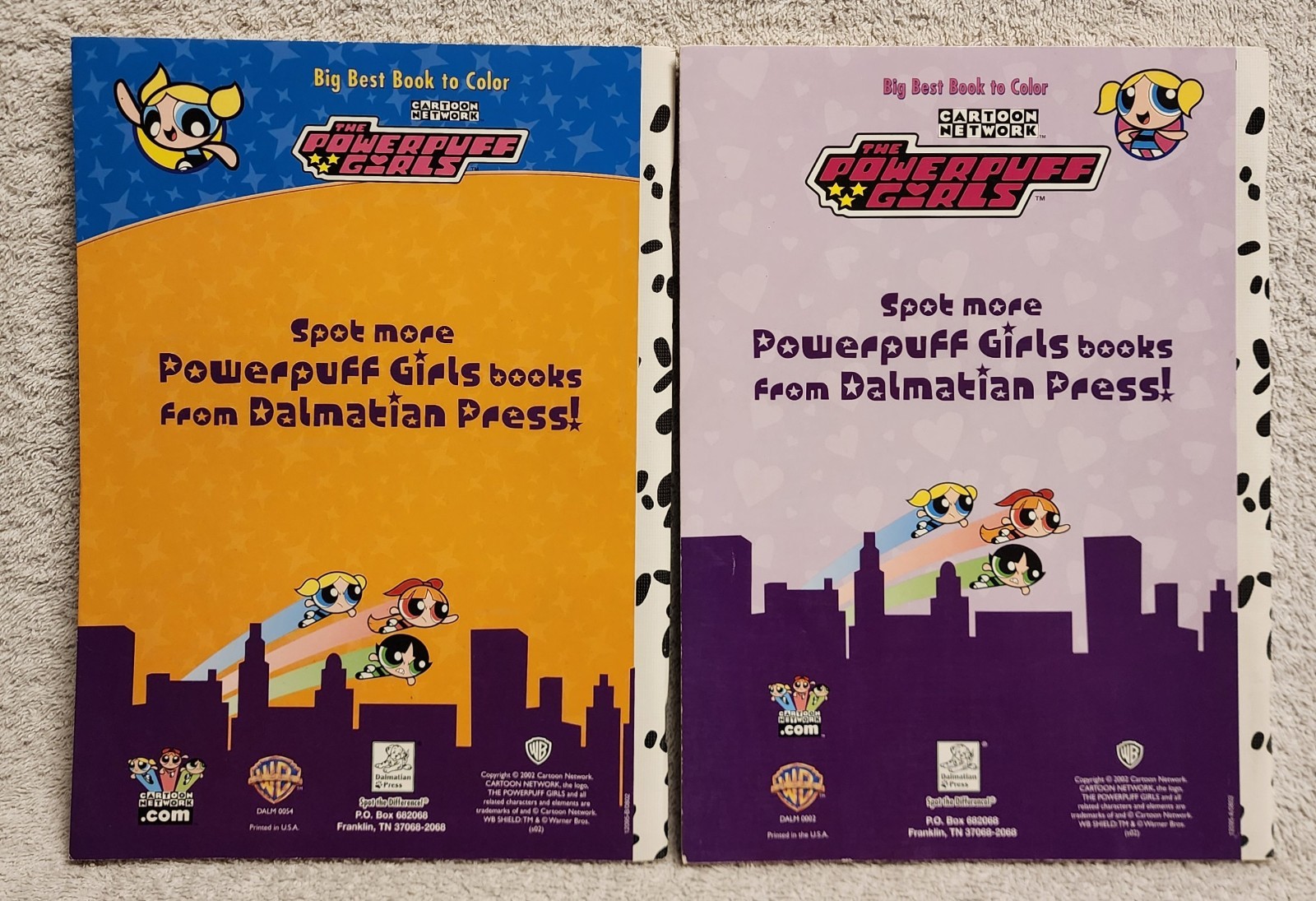 Powerpuff Girls Band Together & Blossom Bubbles Buttercup Coloring Books PB 2002