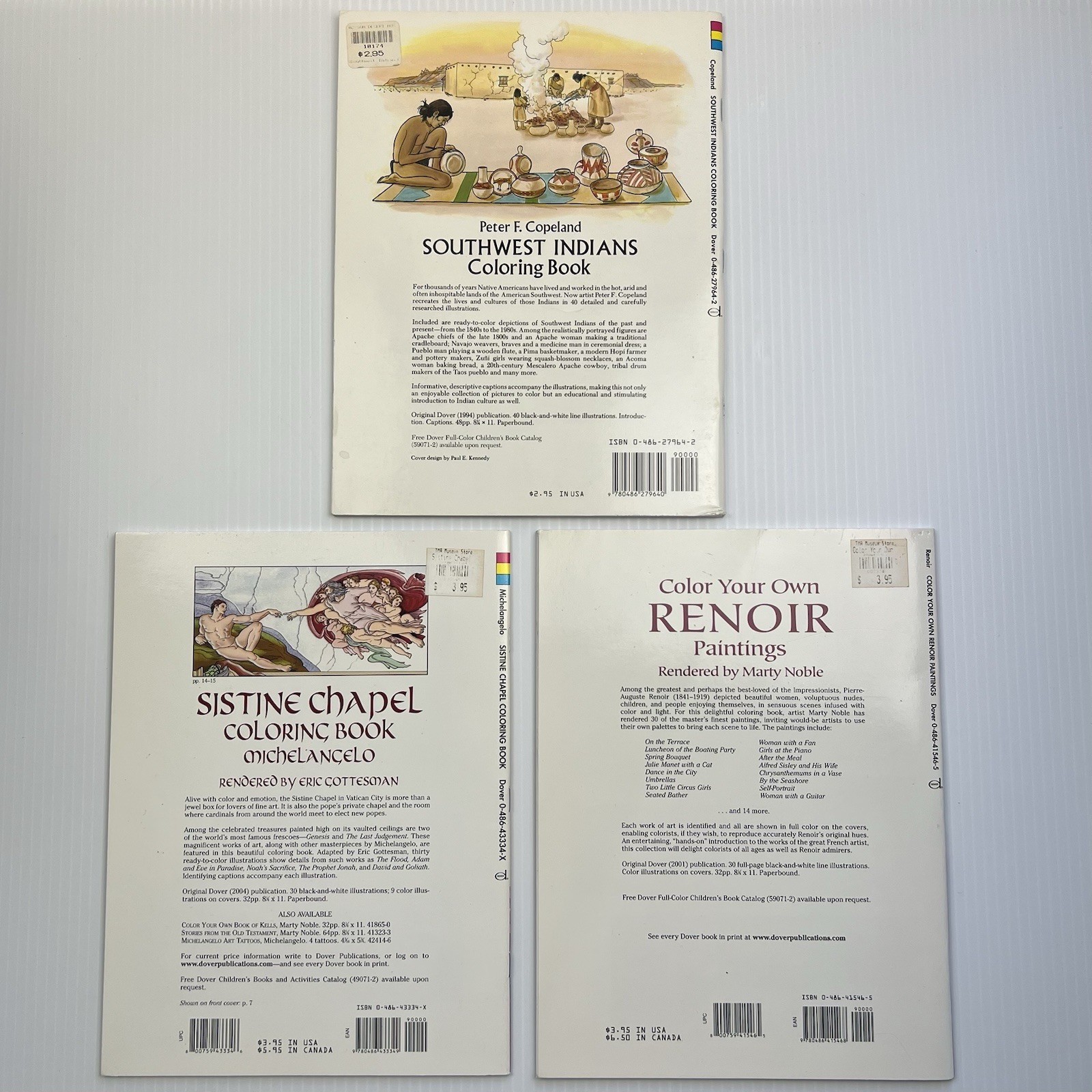 Set of 3 Specialty Vintage Coloring Books (1990’s – Early 2000’s) Art Teachers
