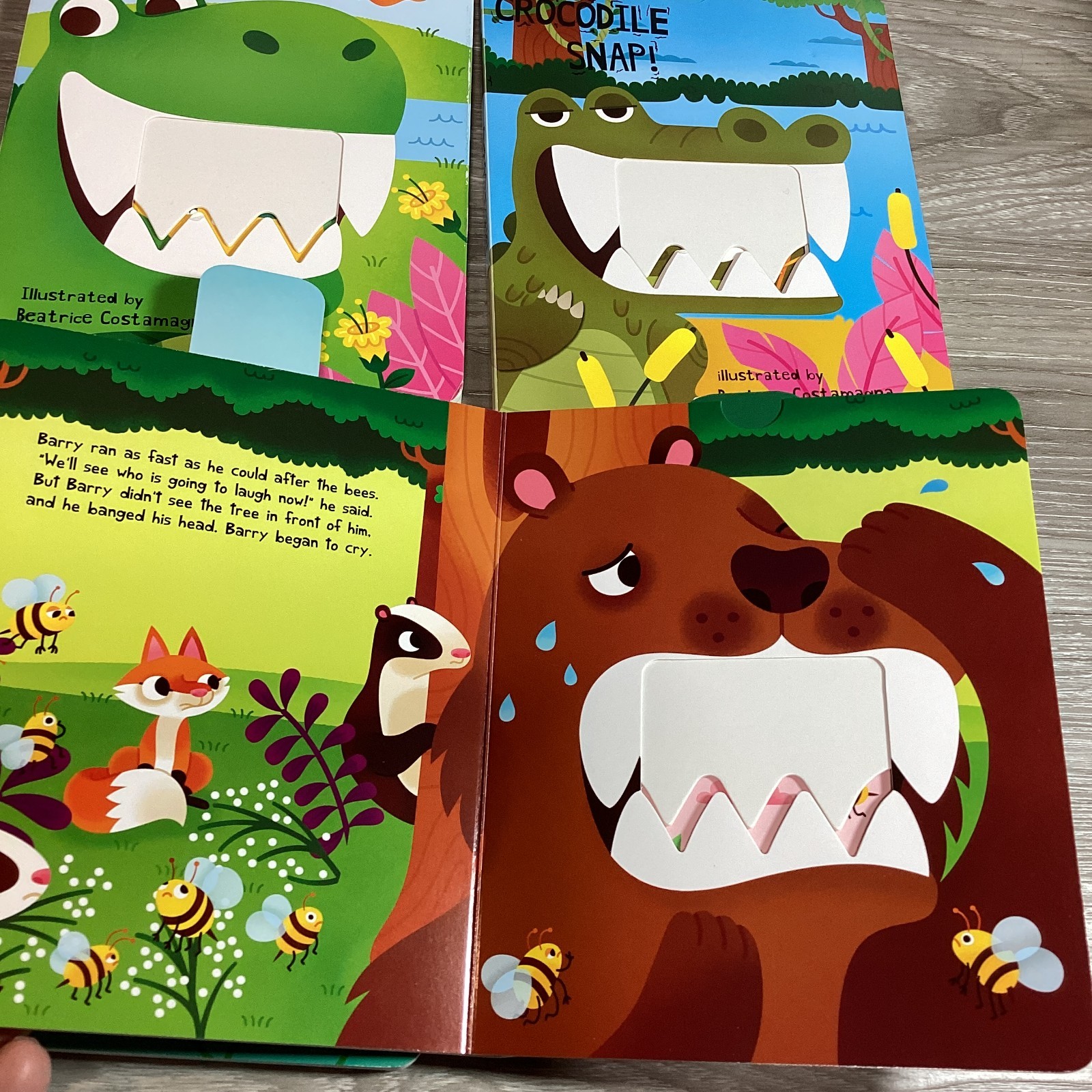 Little Bee Crunchy Books 4 Interactive Board Book Box Set Shark Bite Dino Chomp