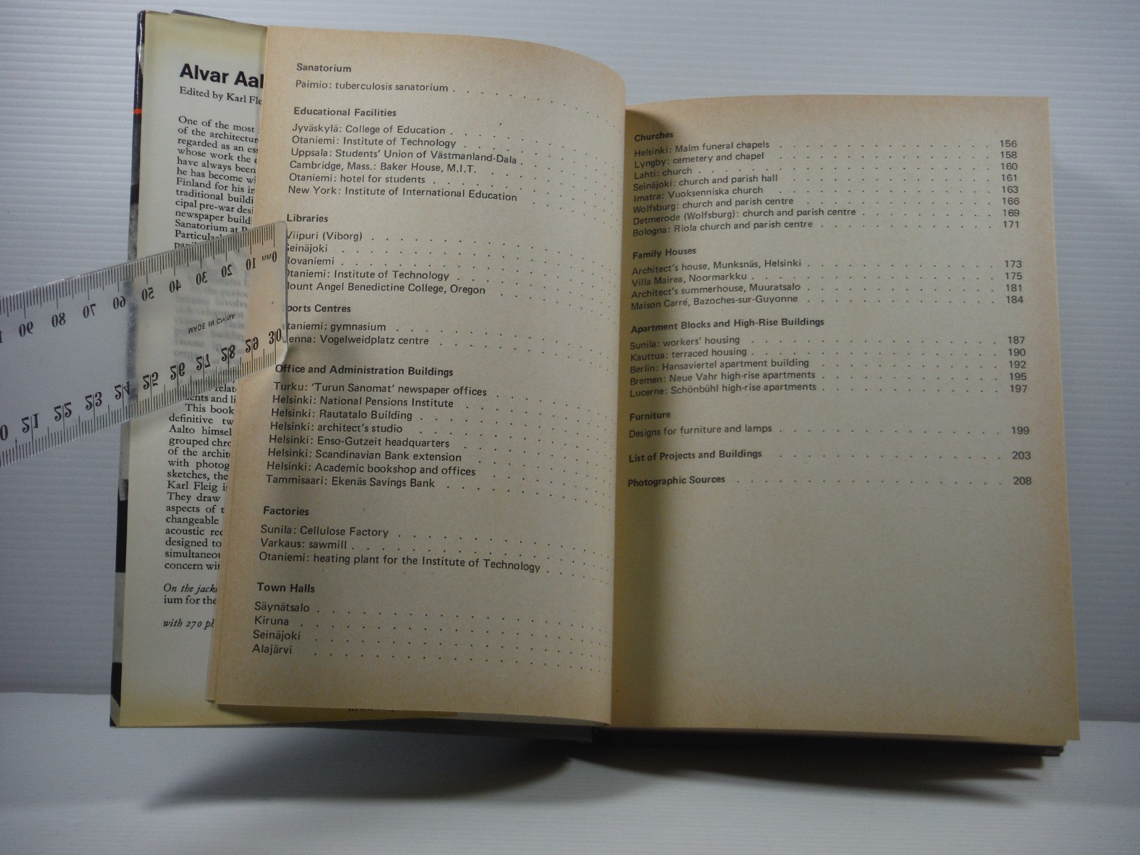 Alvar Aalto by Karl Fleig architecture 270 photographs 252 plans 1975 HC DJ book
