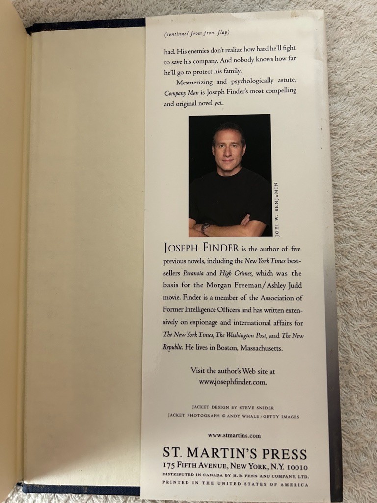 Joseph Finder, Stand Alone Novels: The Oligarch’s Daughter; Company Man